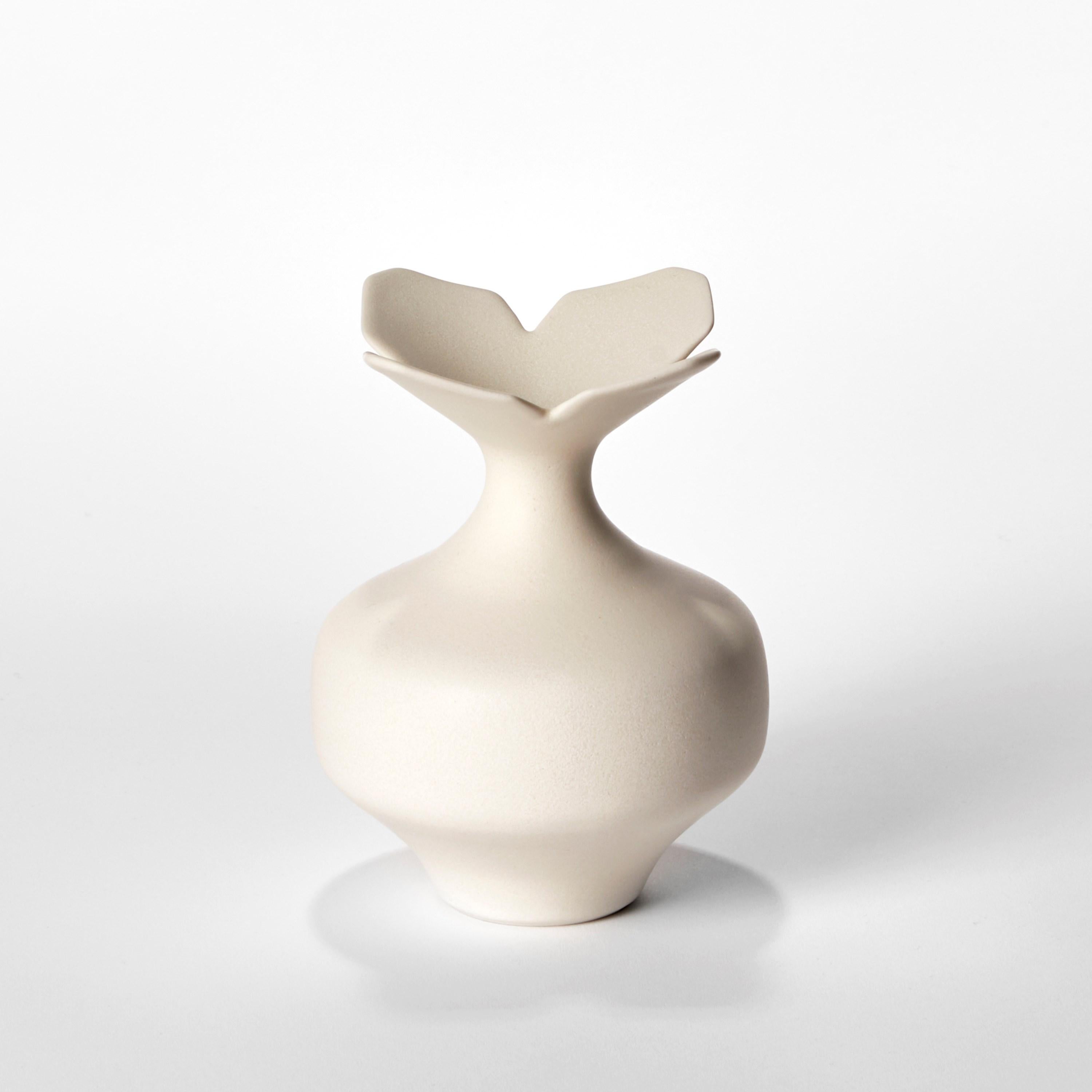 Hand-Crafted  Butter Trio, set of three soft white / cream porcelain vases by Vivienne Foley For Sale