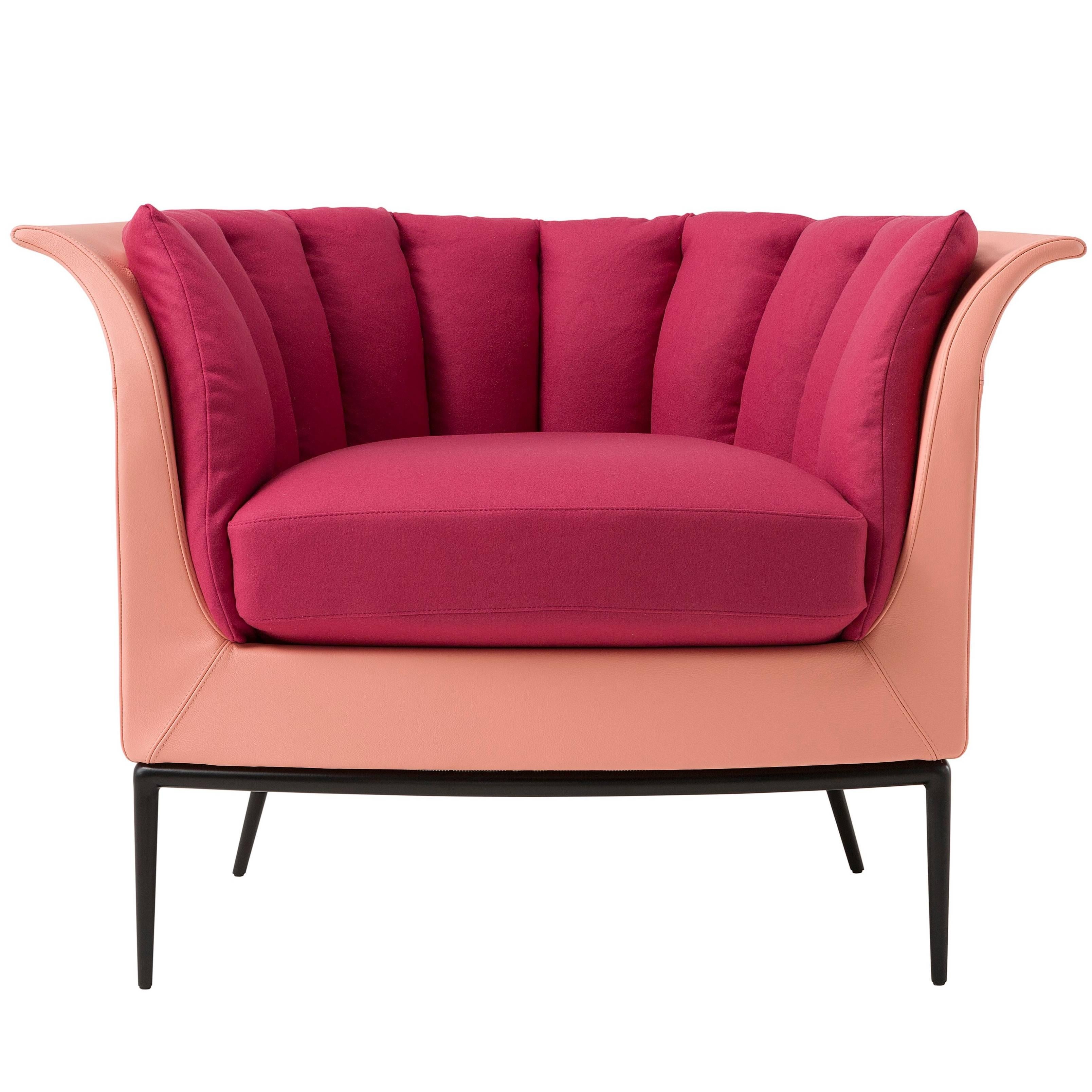 Buttercup Armchair in Fuschia by Luca Scacchetti For Sale