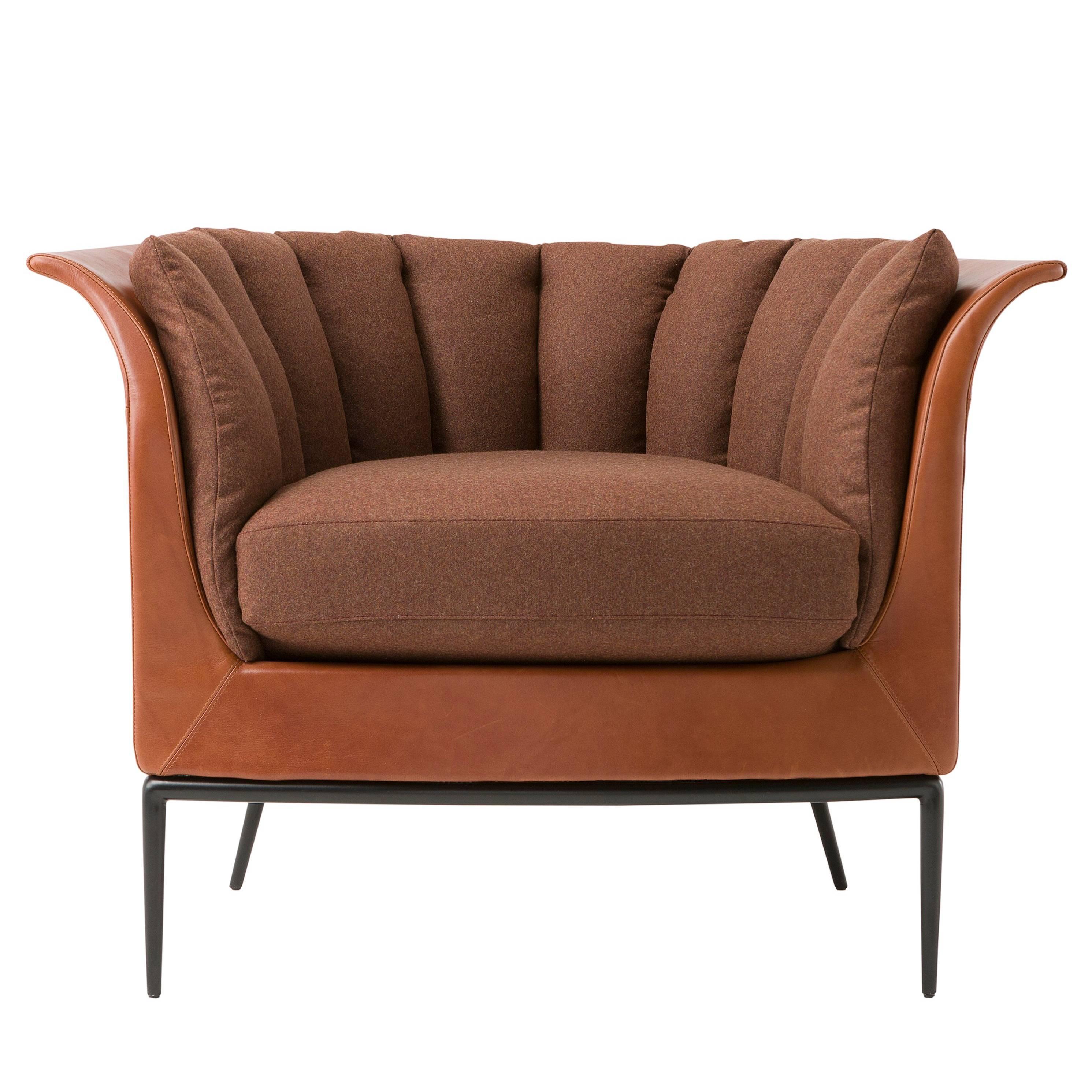 Buttercup Armchair in Warm Brown by Luca Scacchetti For Sale