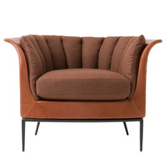 Buttercup Armchair in Warm Brown by Luca Scacchetti