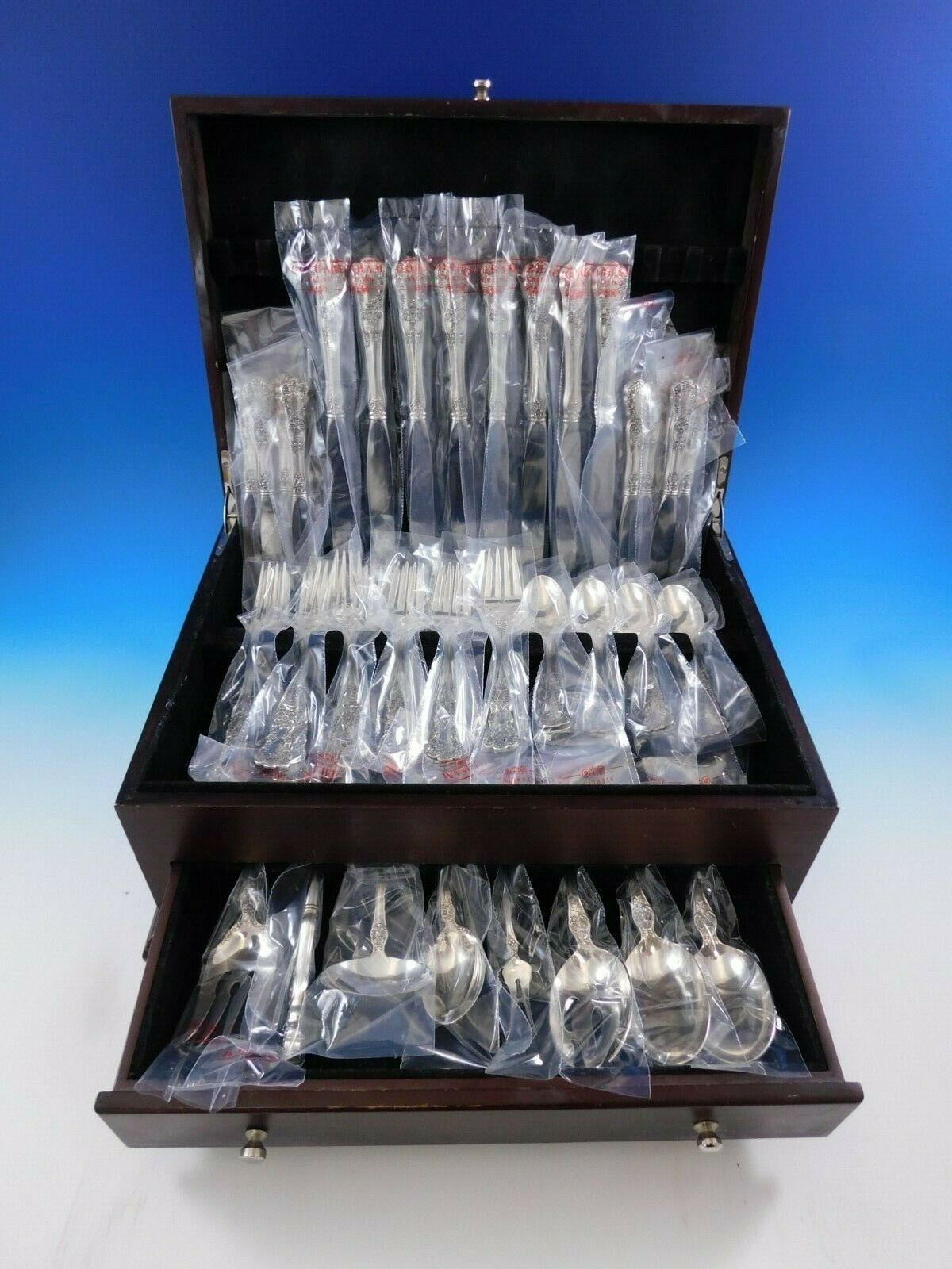 New, unused place size buttercup by Gorham sterling silver flatware set, 48 pieces. This set includes:

8 place size knives, 9 1/4