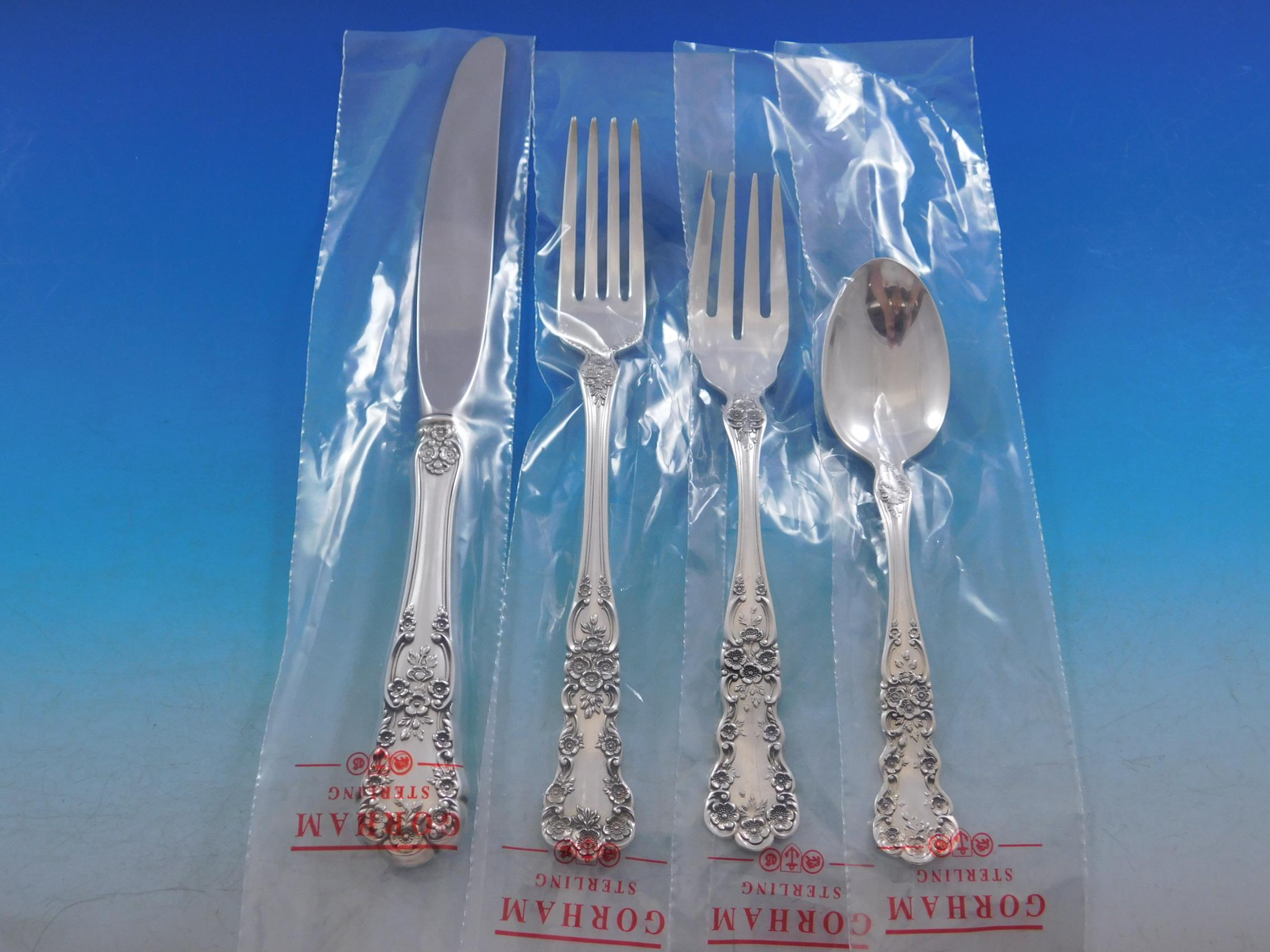 Buttercup by Gorham Sterling Silver Flatware Service Set 91 Pcs Place Size New In Excellent Condition In Big Bend, WI