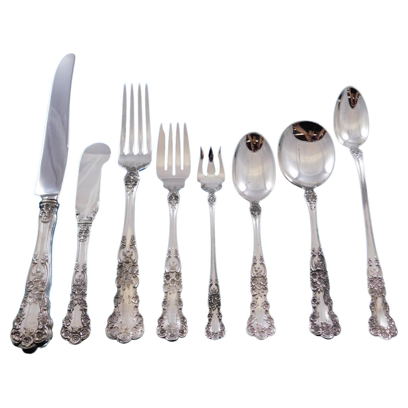 Butterkrug von Gorham Sterling Silber Besteck Set 12 Service 96 Teile Abendessen Unbenutzt