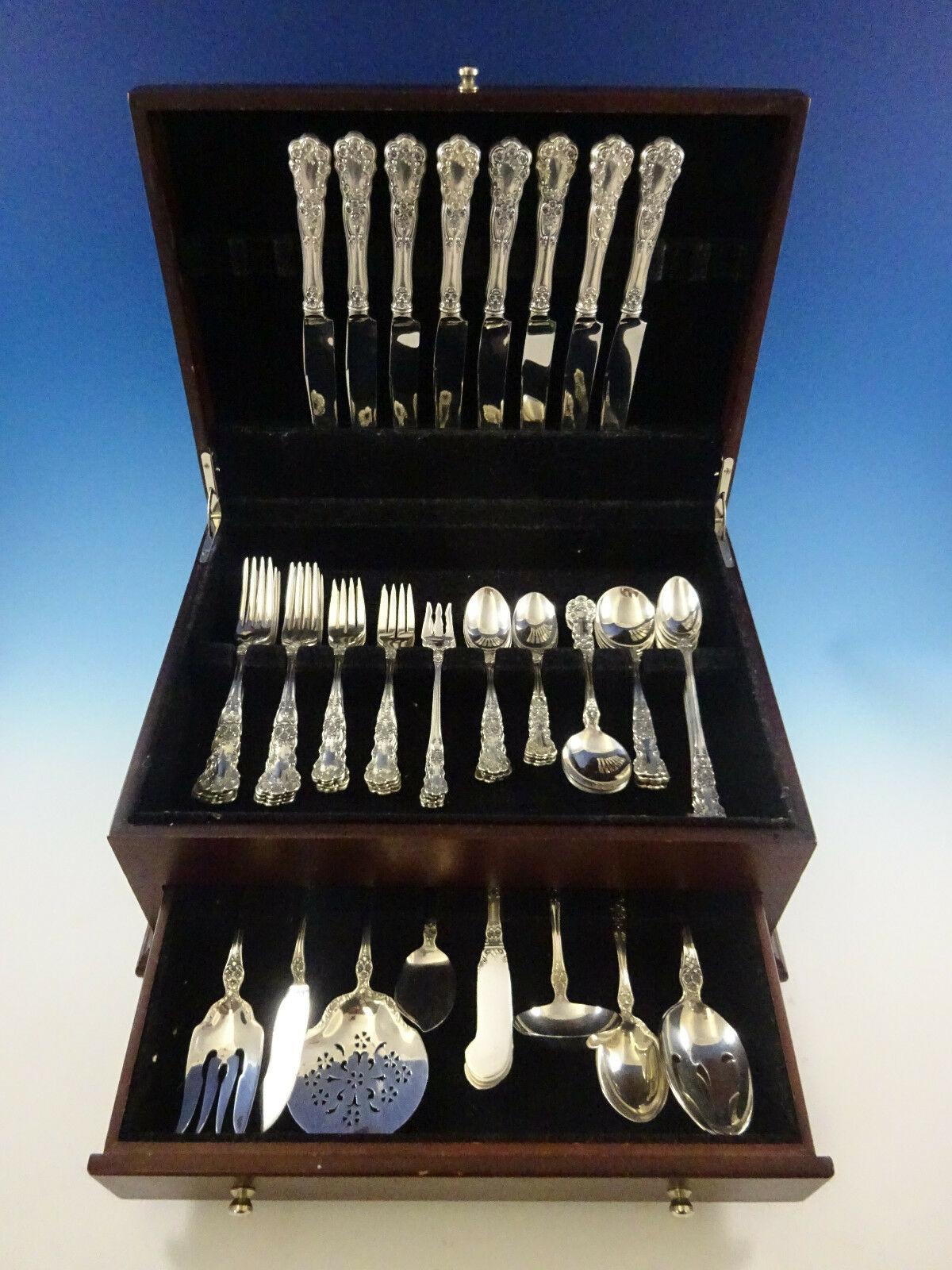 Buttercup by Gorham sterling silver dinner size flatware set - 72 pieces. This set includes:

8 dinner size knives, 9 1/2