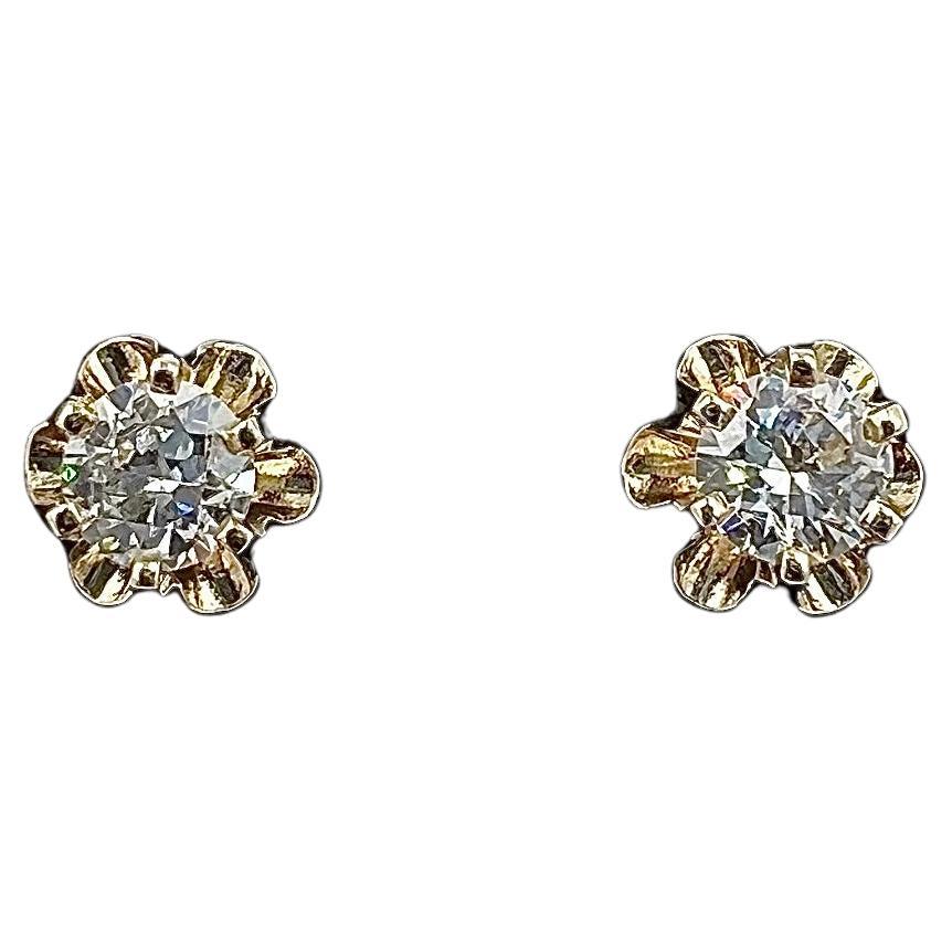 Buttercup Diamond Stud Earrings 14k Yellow Gold