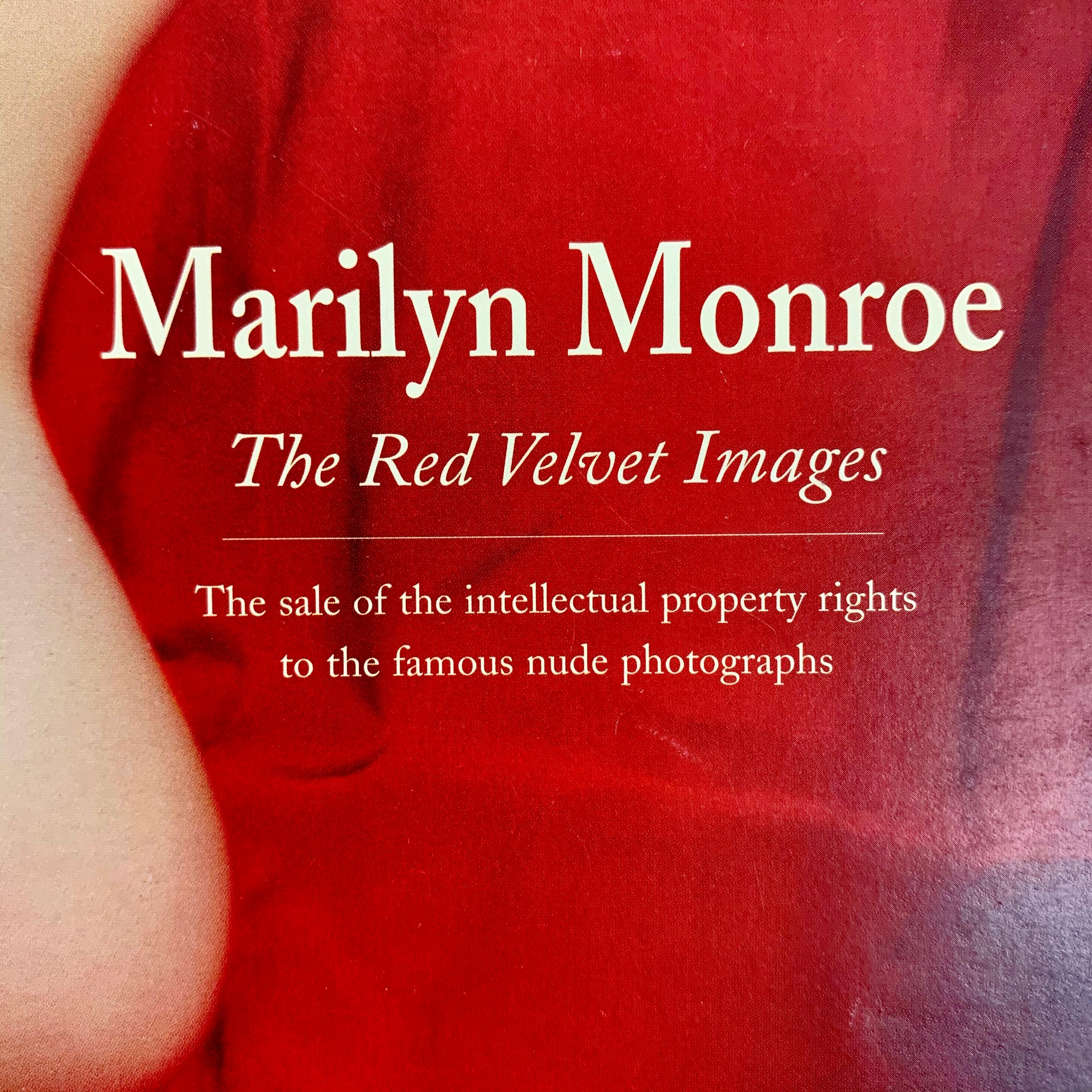 An auction catalogue from Butterfields’ Los Angeles sale of The Marilyn Monroe Red Velvet Images, photographed in 1948.

The sale featured the Red Velvet images along with the intellectual property rights to the famous nude photos, film