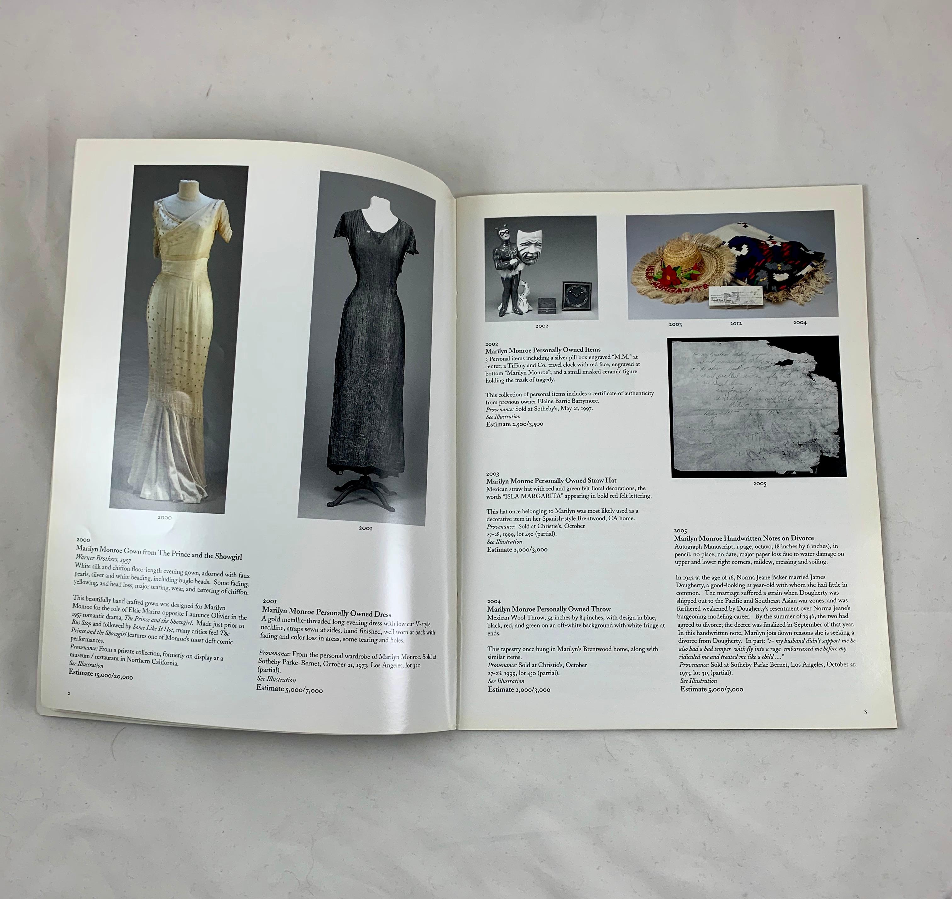 Machine-Made Butterfields Auction Catalogue, Marilyn Monroe, The Red Velvet Images, 2001