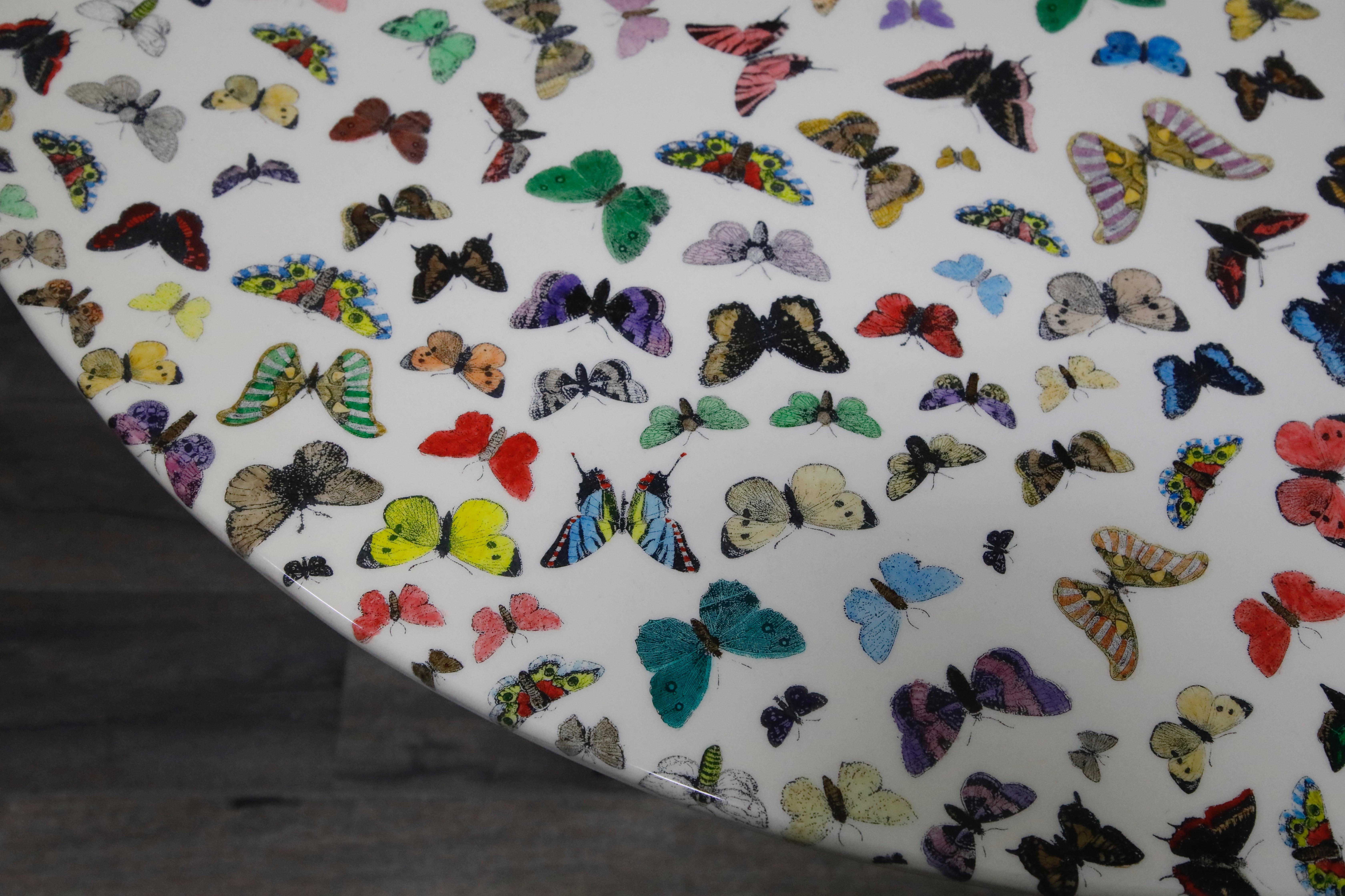 'Butterflies' Cafe Dining Table by Piero Fornasetti, circa 1960s Italy, Signed  1