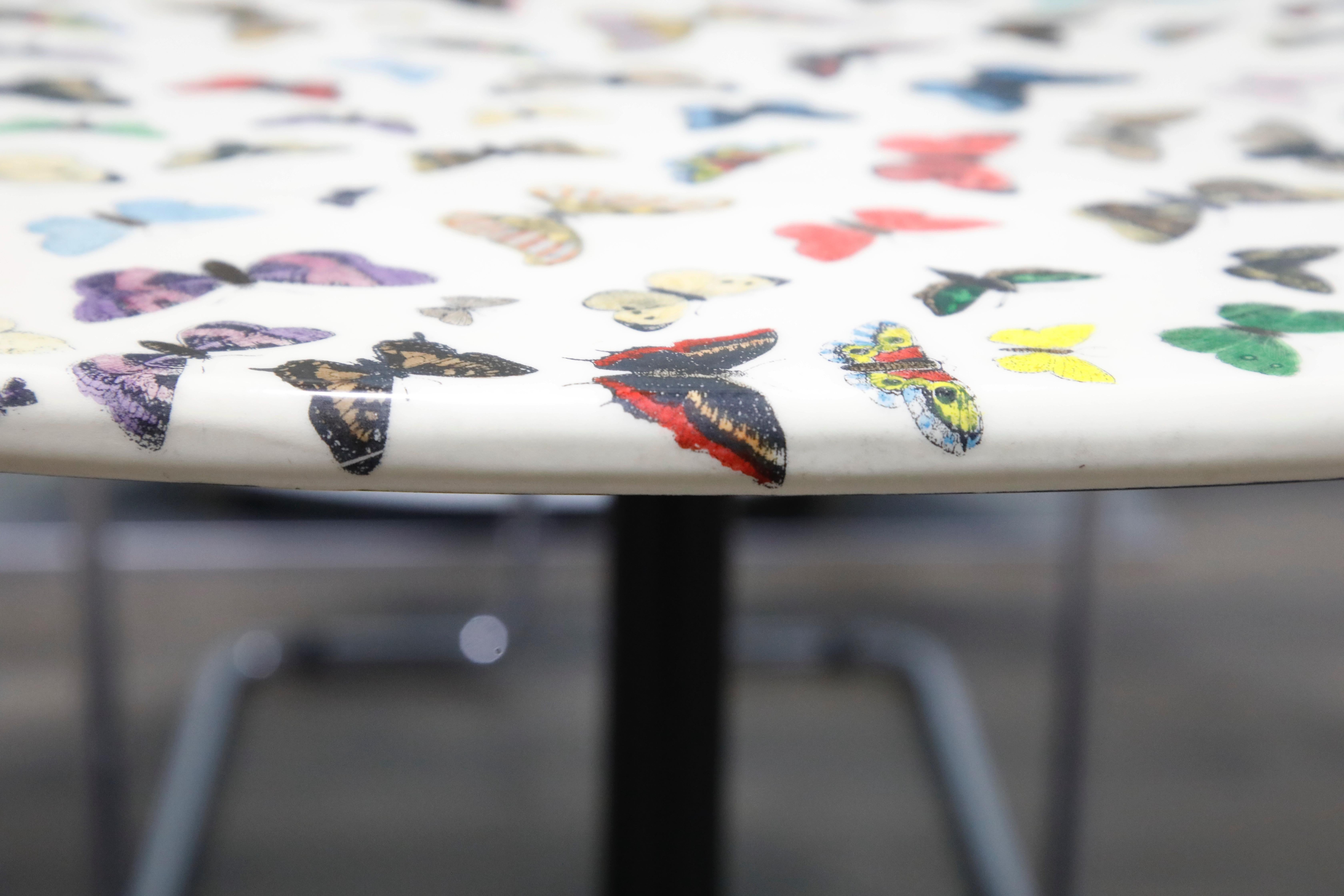 'Butterflies' Cafe Dining Table by Piero Fornasetti, circa 1960s Italy, Signed  7