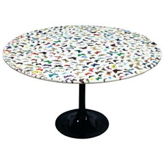 Used 'Butterflies' Cafe Dining Table by Piero Fornasetti, circa 1960s Italy, Signed 