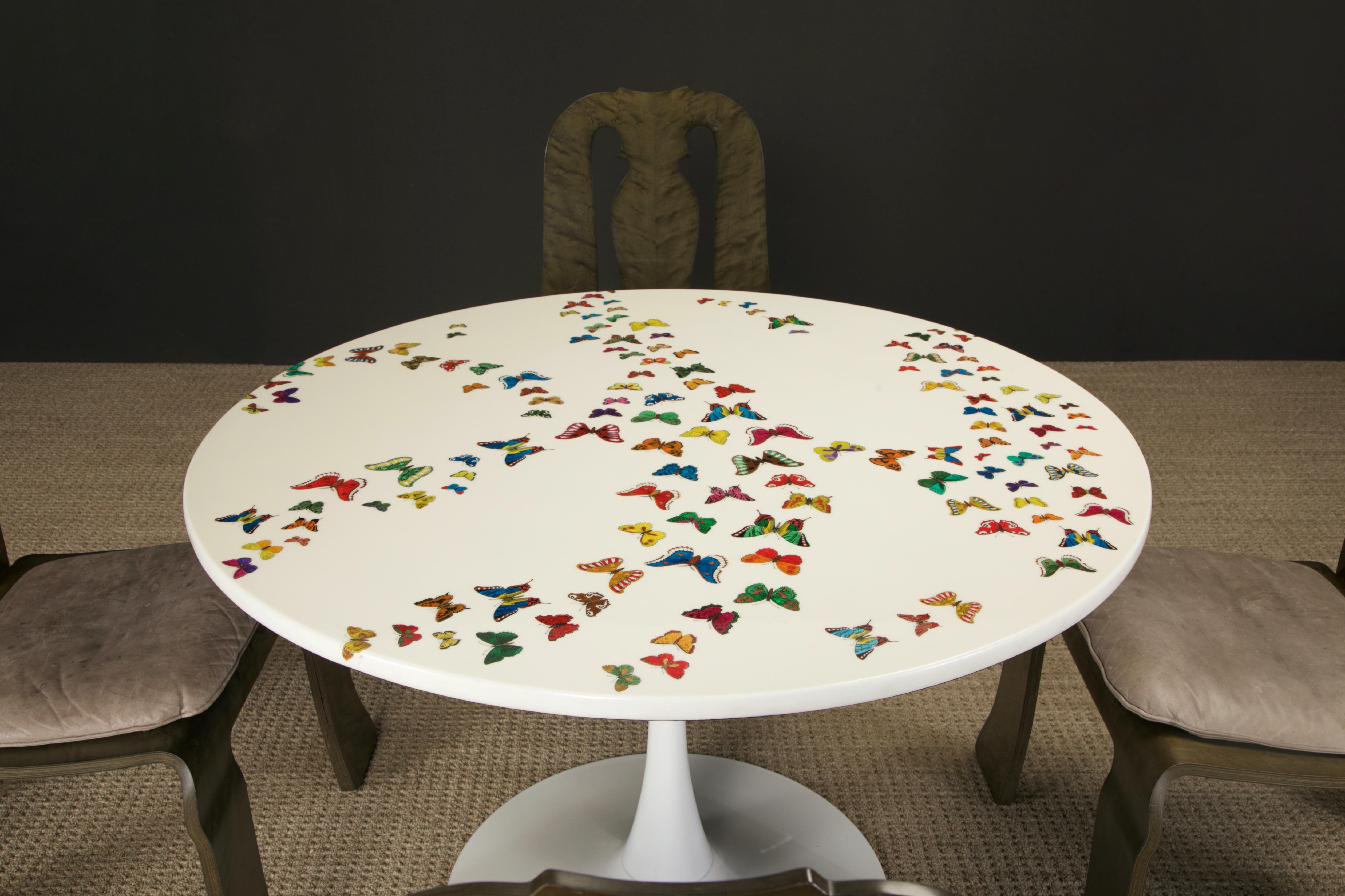 'Butterflies' Dining Table by Piero Fornasetti, circa 1970s Italy, Signed  For Sale 3