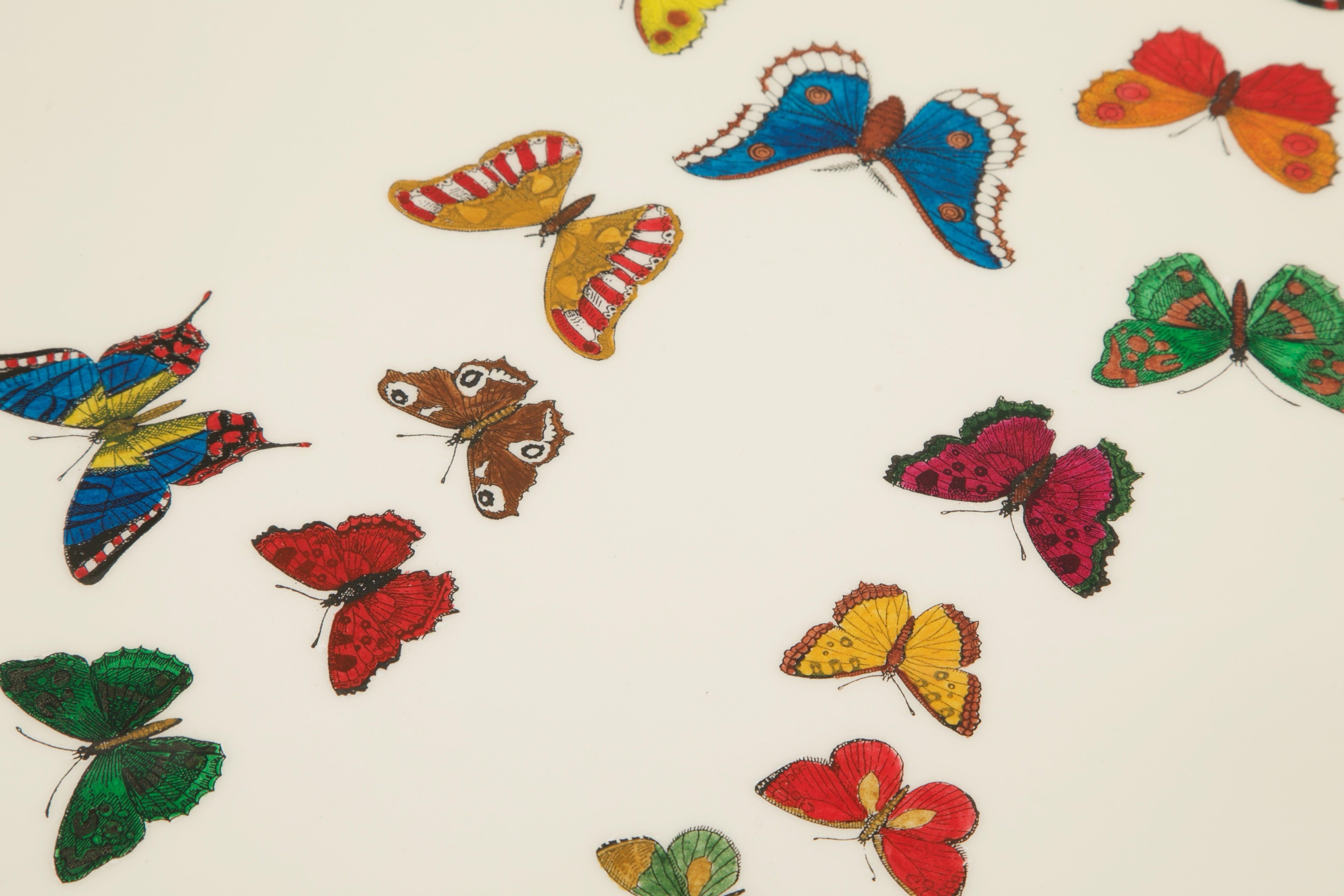 Lacquered 'Butterflies' Dining Table by Piero Fornasetti, circa 1970s Italy, Signed  For Sale