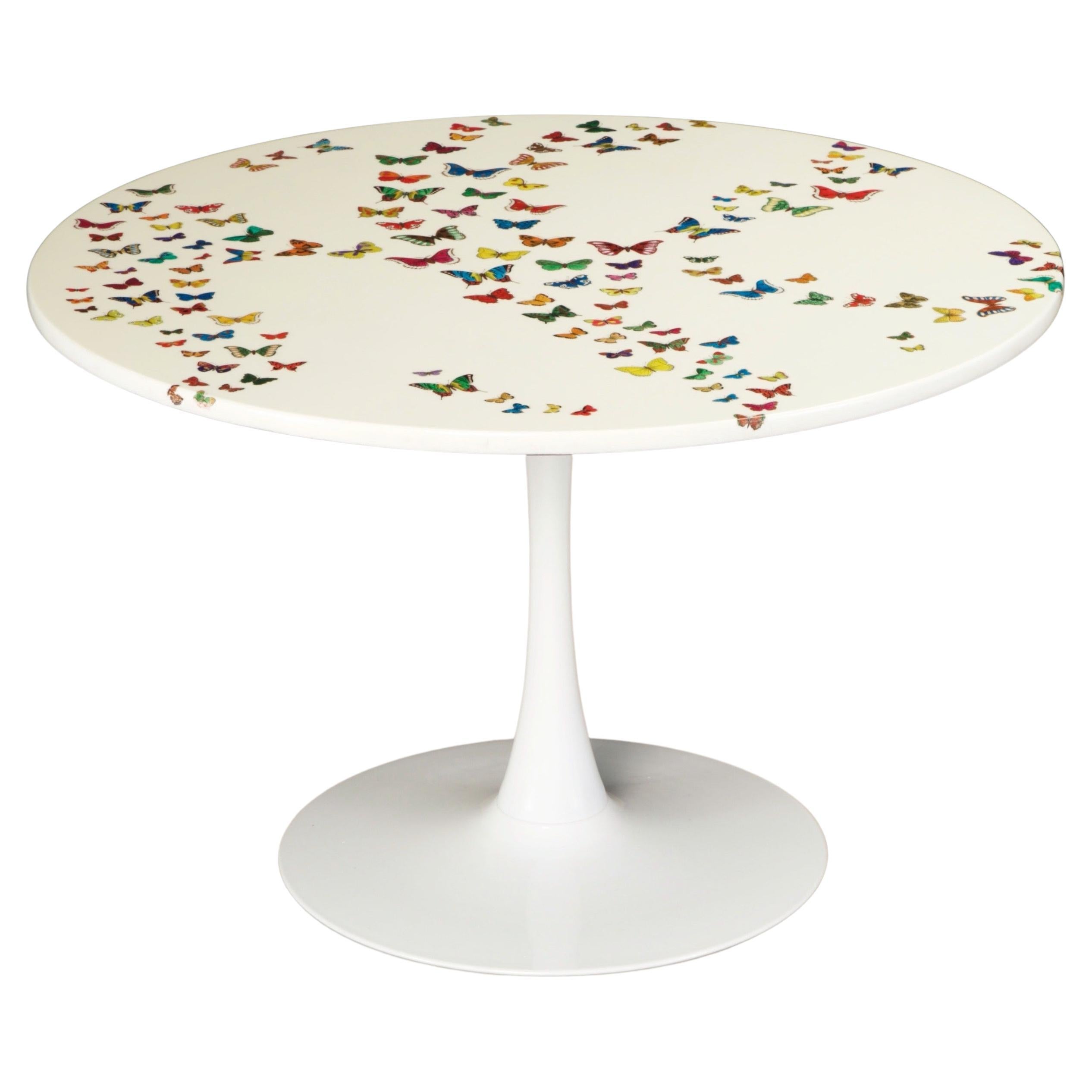 'Butterflies' Dining Table by Piero Fornasetti, circa 1970s Italy, Signed  For Sale
