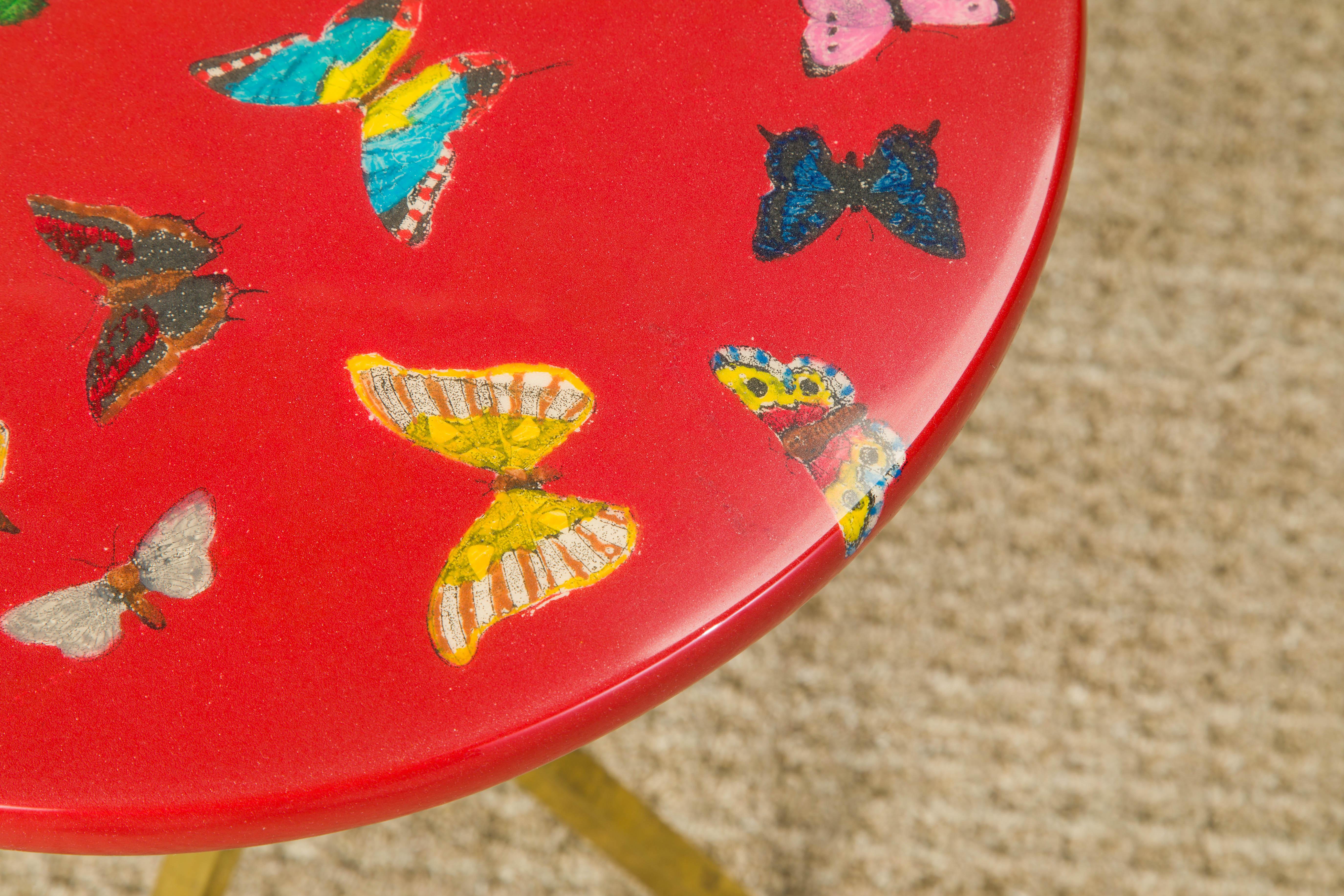 'Butterflies' Drinks Table / Side Table by Piero Fornasetti, Signed  5