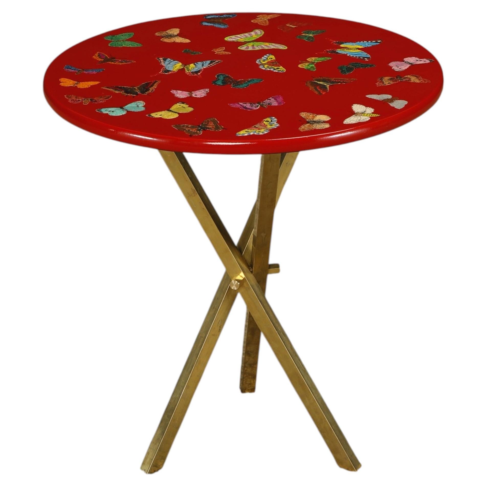 'Butterflies' Drinks Table / Side Table by Piero Fornasetti, Signed