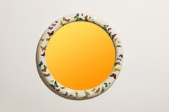 'Butterflies'' Large 31" Diameter Round Mirror by Piero Fornasetti, Signed