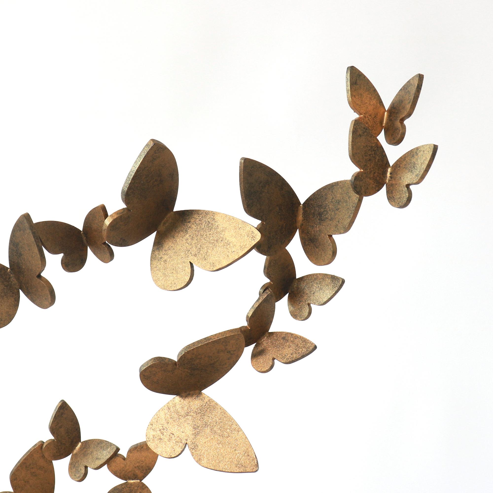 Welded Butterflies on Acrylic Tabletop Accessory in Aged Gold For Sale