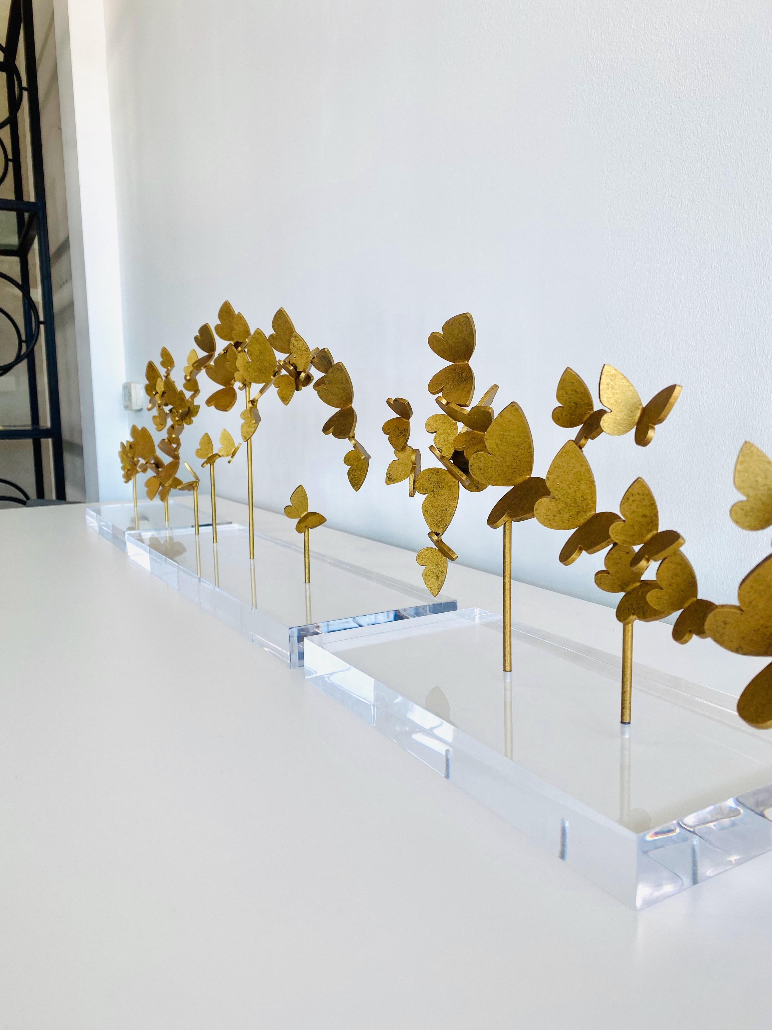 Américain Centre de table de table papillons sur acrylique en vente