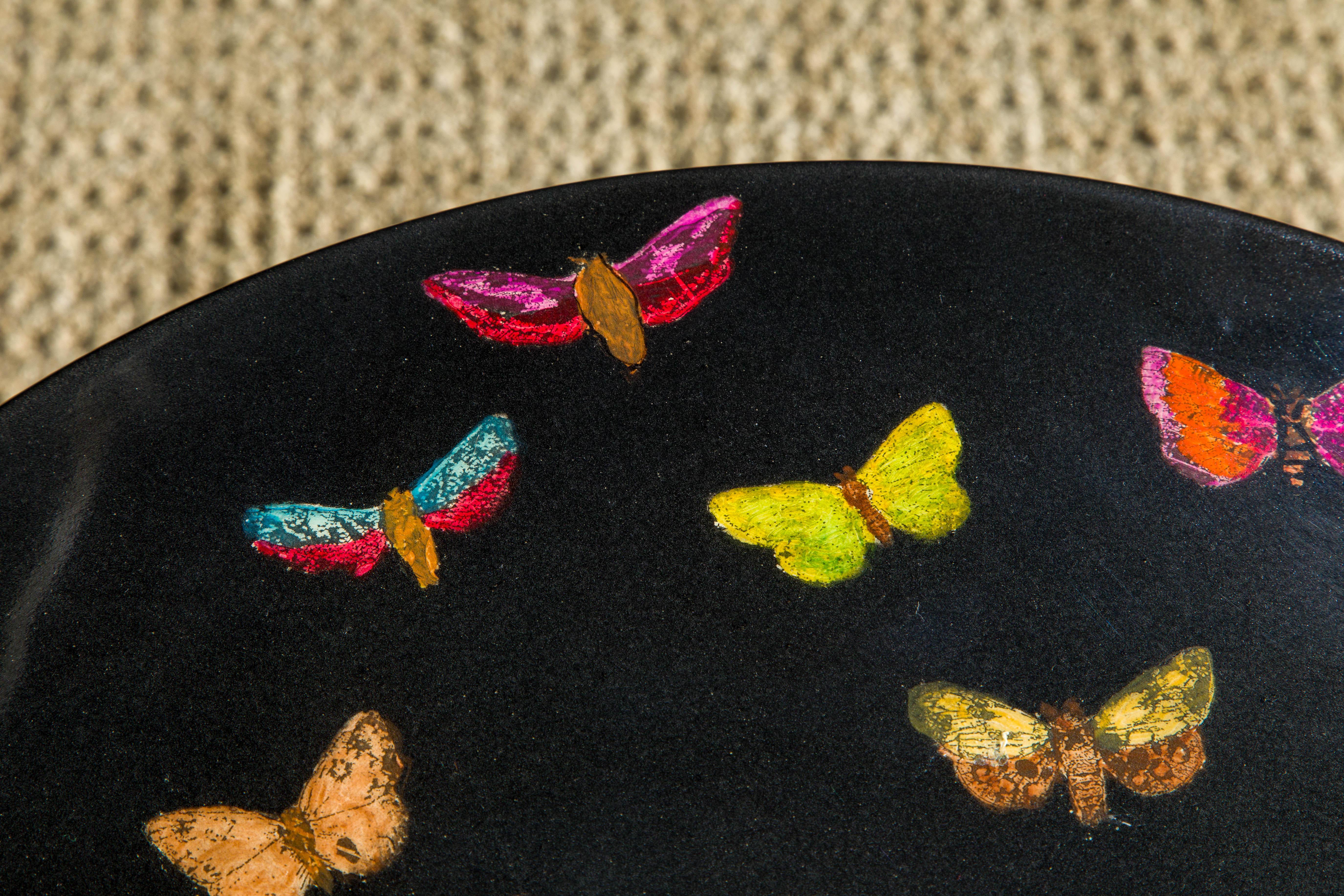 'Butterflies' Side Table / Drinks Table by Piero Fornasetti, Signed 4