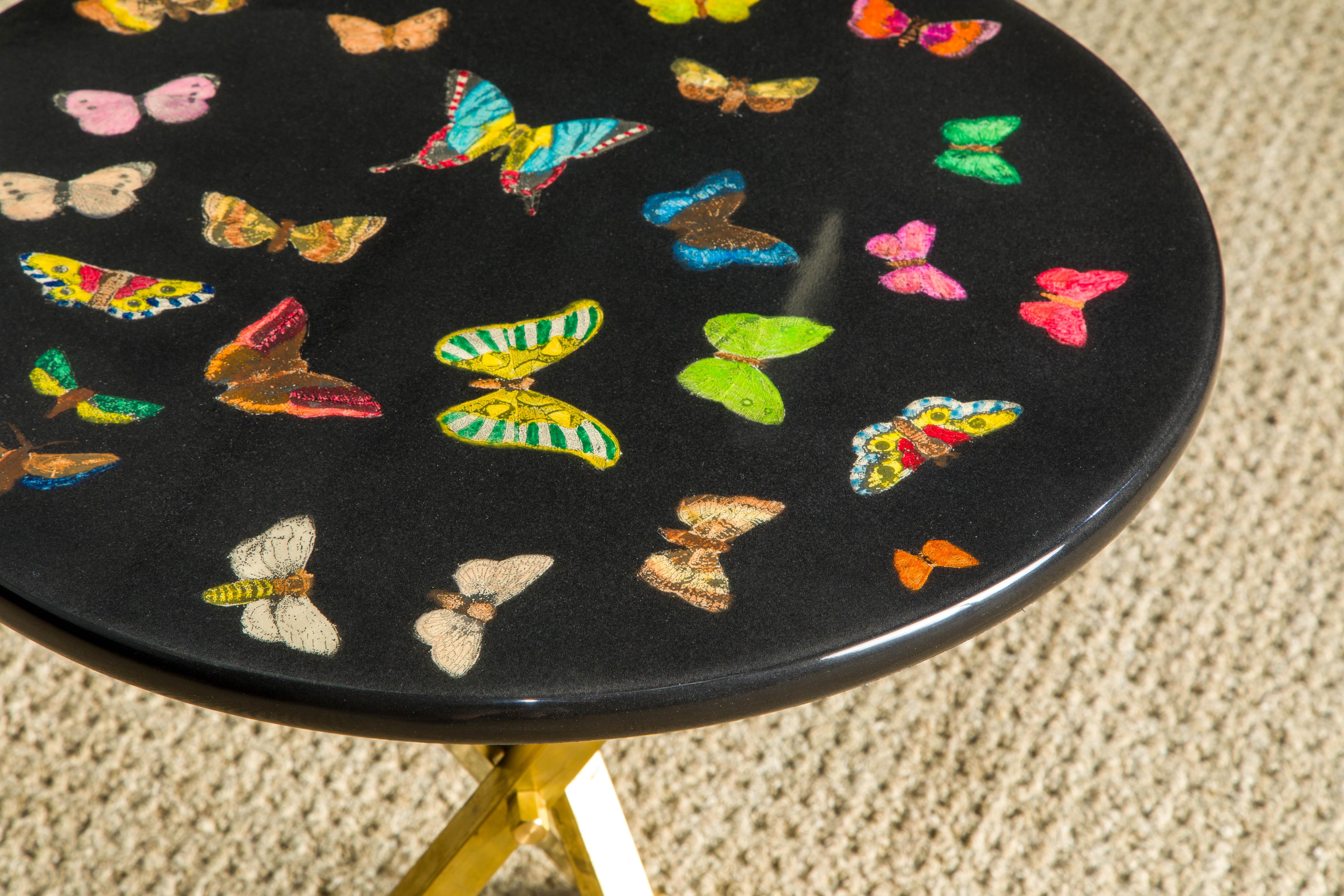 Late 20th Century 'Butterflies' Side Table / Drinks Table by Piero Fornasetti, Signed 