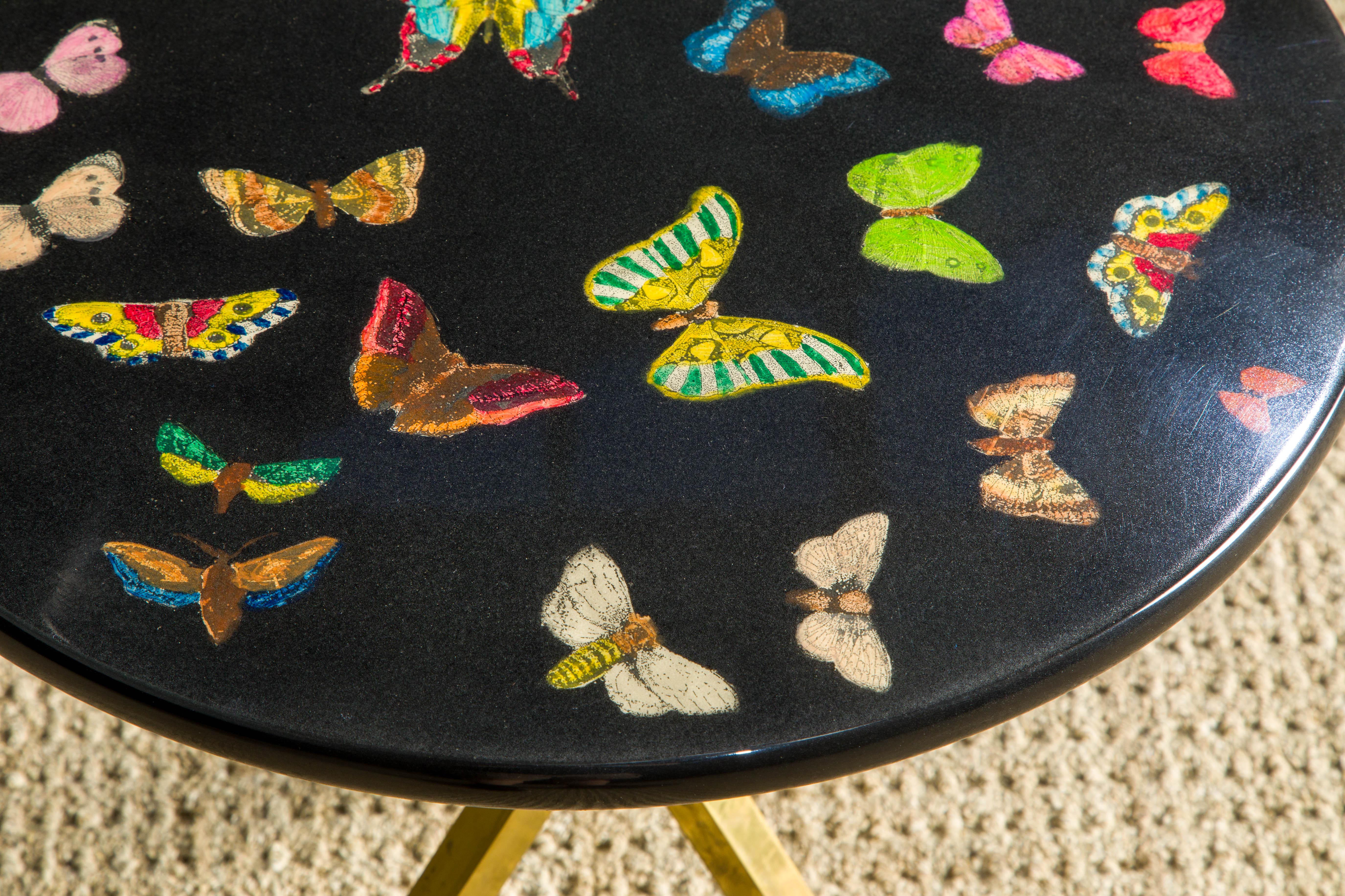 'Butterflies' Side Table / Drinks Table by Piero Fornasetti, Signed 1
