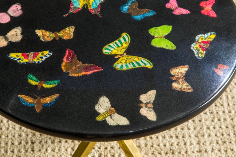 'Butterflies' Side Table / Drinks Table by Piero Fornasetti, Signed  For Sale 1