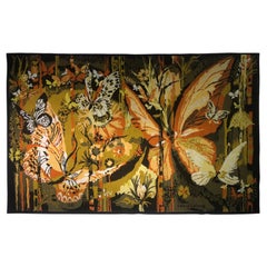 “Butterflies” Tapestry Signed “Hervé Lelong”