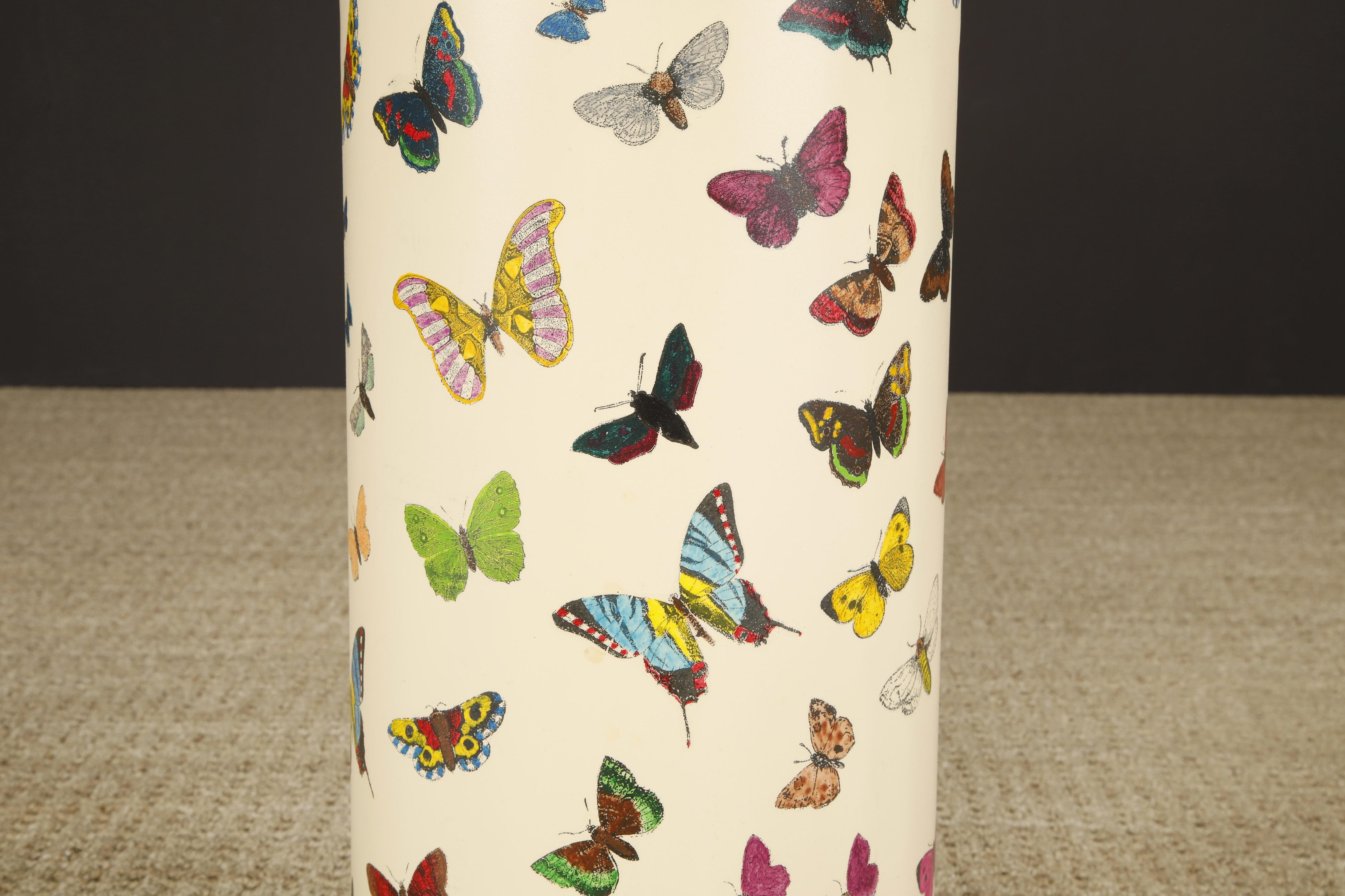 'Butterflies' Umbrella Stand by Piero Fornasetti, circa 1960s Italy, Signed  For Sale 4