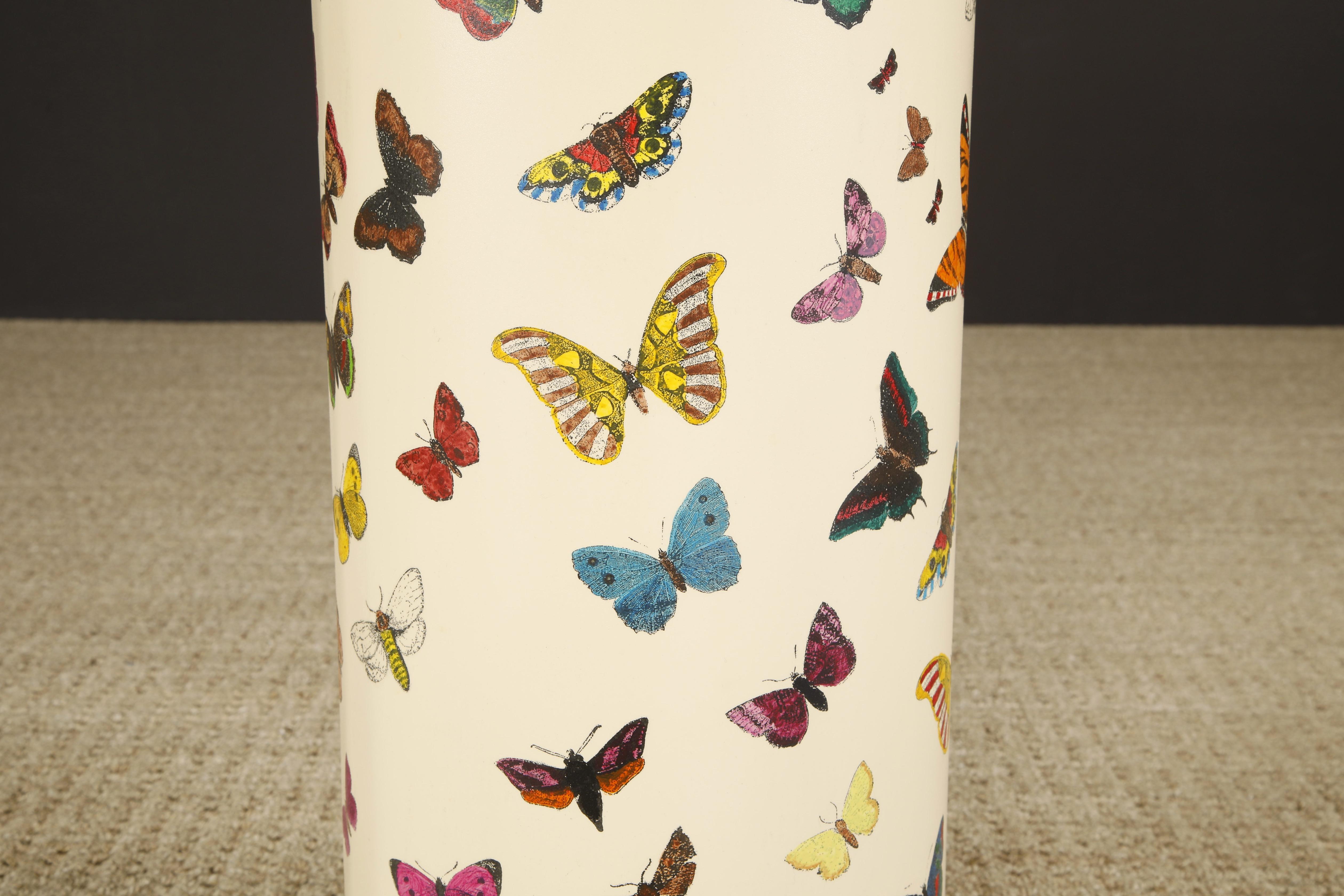 'Butterflies' Umbrella Stand by Piero Fornasetti, circa 1960s Italy, Signed  For Sale 5