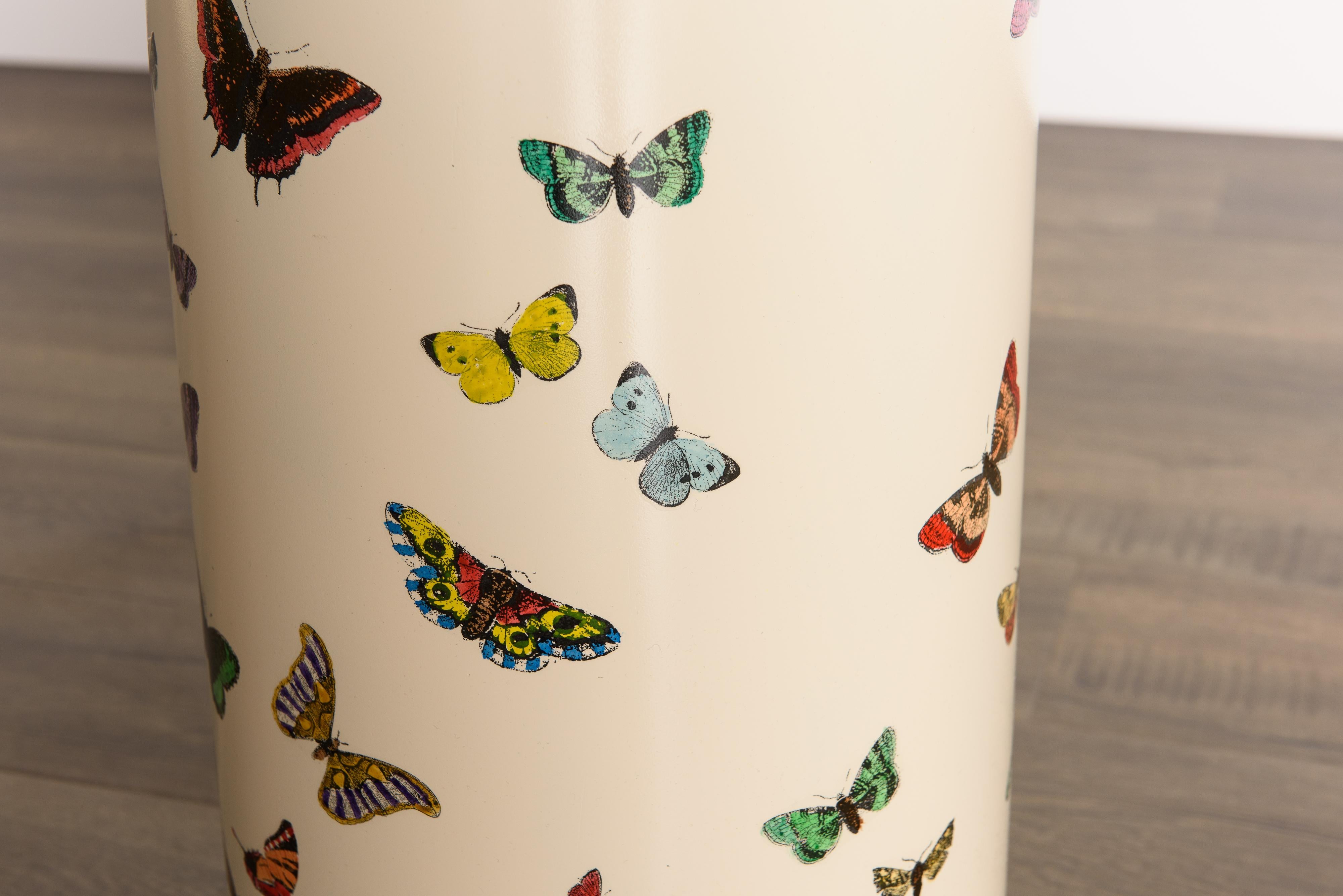 'Butterflies' Umbrella Stand by Piero Fornasetti, circa 1960s Italy, Signed  4