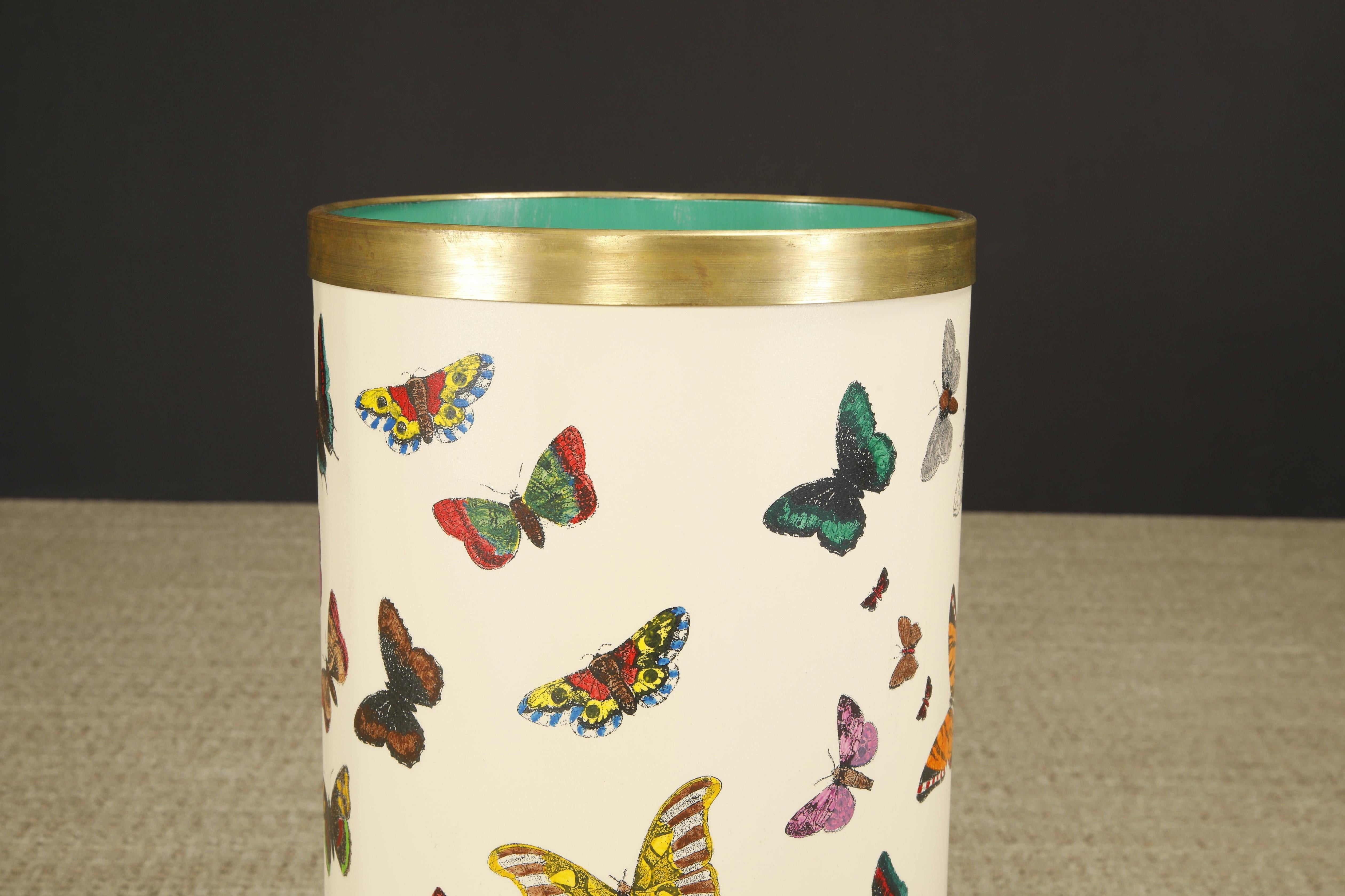 'Butterflies' Umbrella Stand by Piero Fornasetti, circa 1960s Italy, Signed  For Sale 7