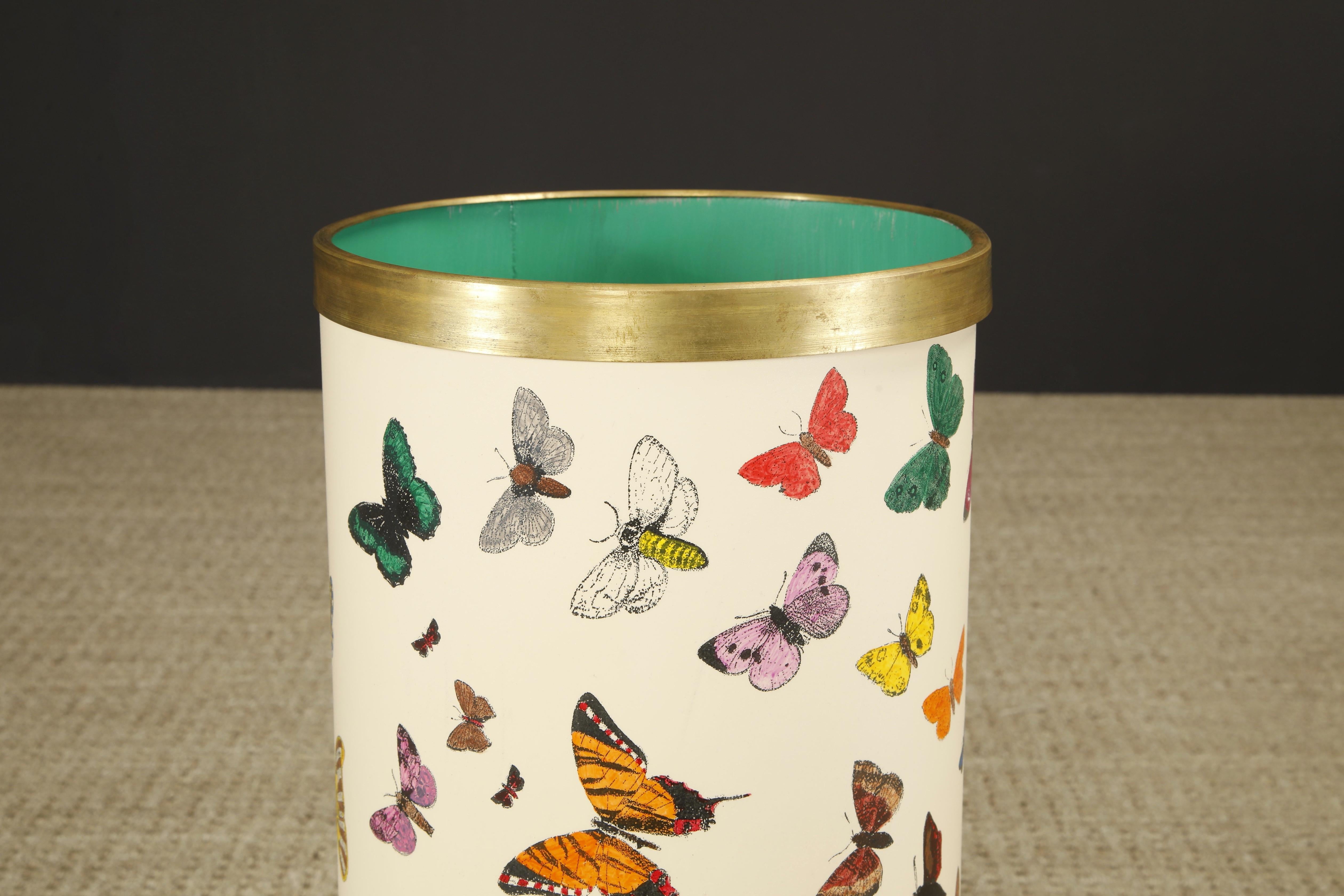 'Butterflies' Umbrella Stand by Piero Fornasetti, circa 1960s Italy, Signed  For Sale 8