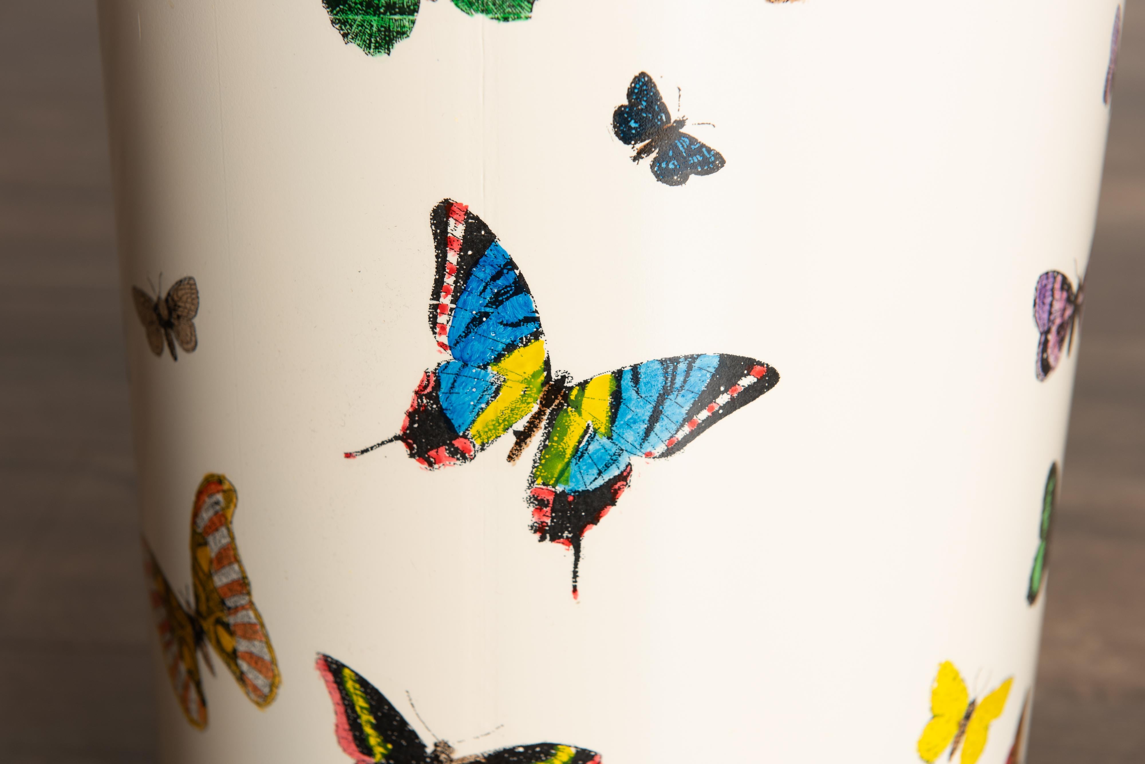 'Butterflies' Umbrella Stand by Piero Fornasetti, circa 1960s Italy, Signed  6