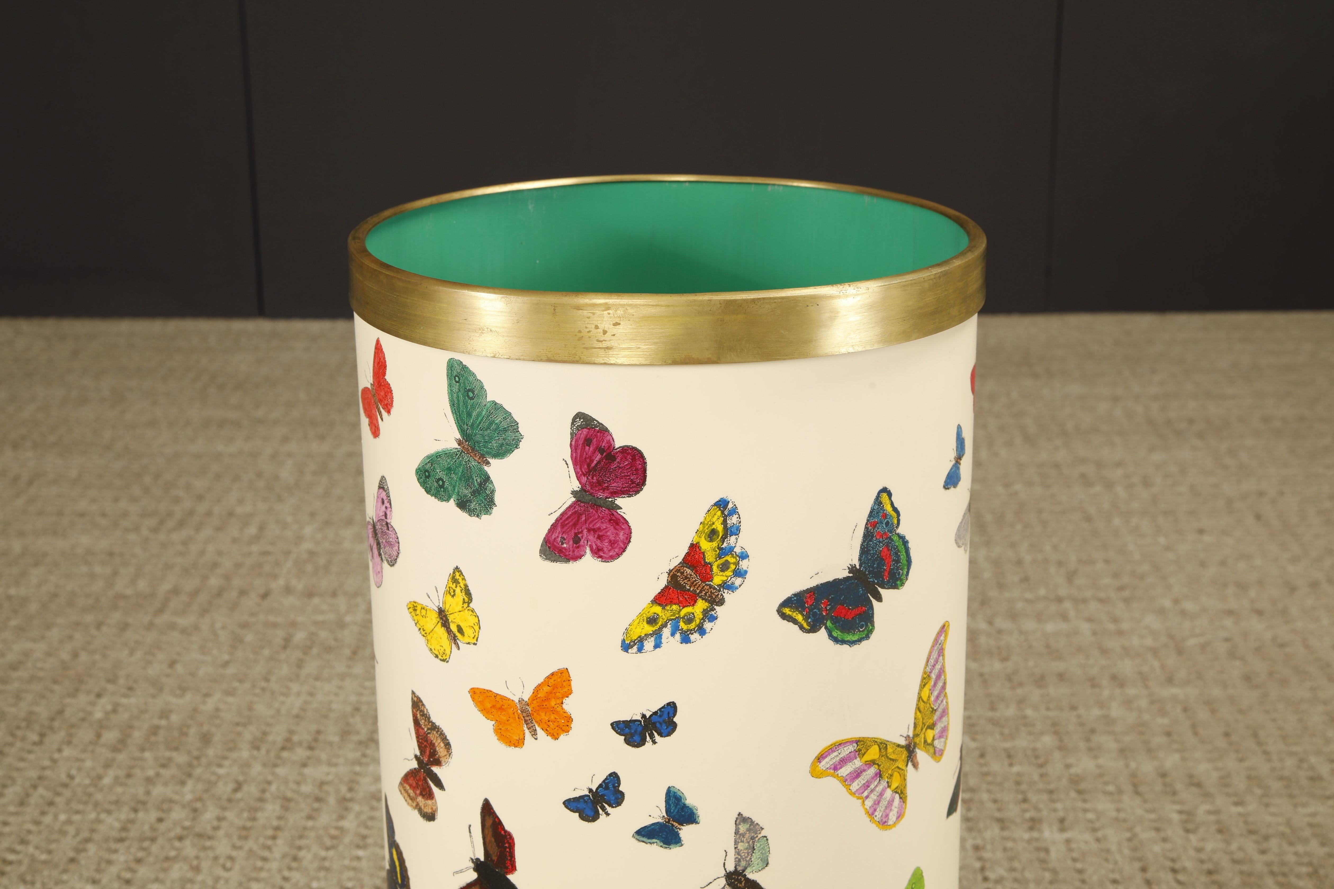'Butterflies' Umbrella Stand by Piero Fornasetti, circa 1960s Italy, Signed  For Sale 9