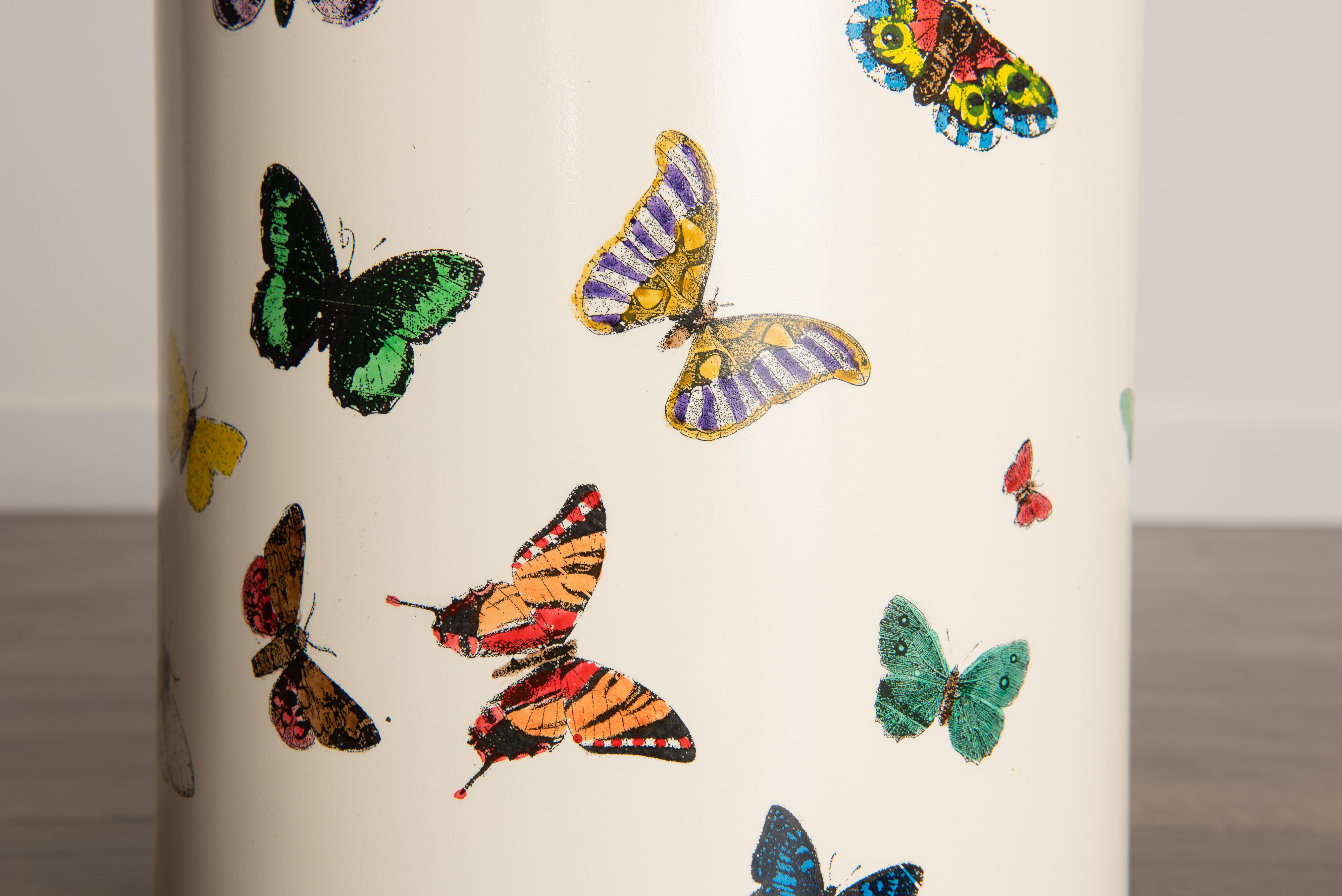 'Butterflies' Umbrella Stand by Piero Fornasetti, circa 1960s Italy, Signed  7