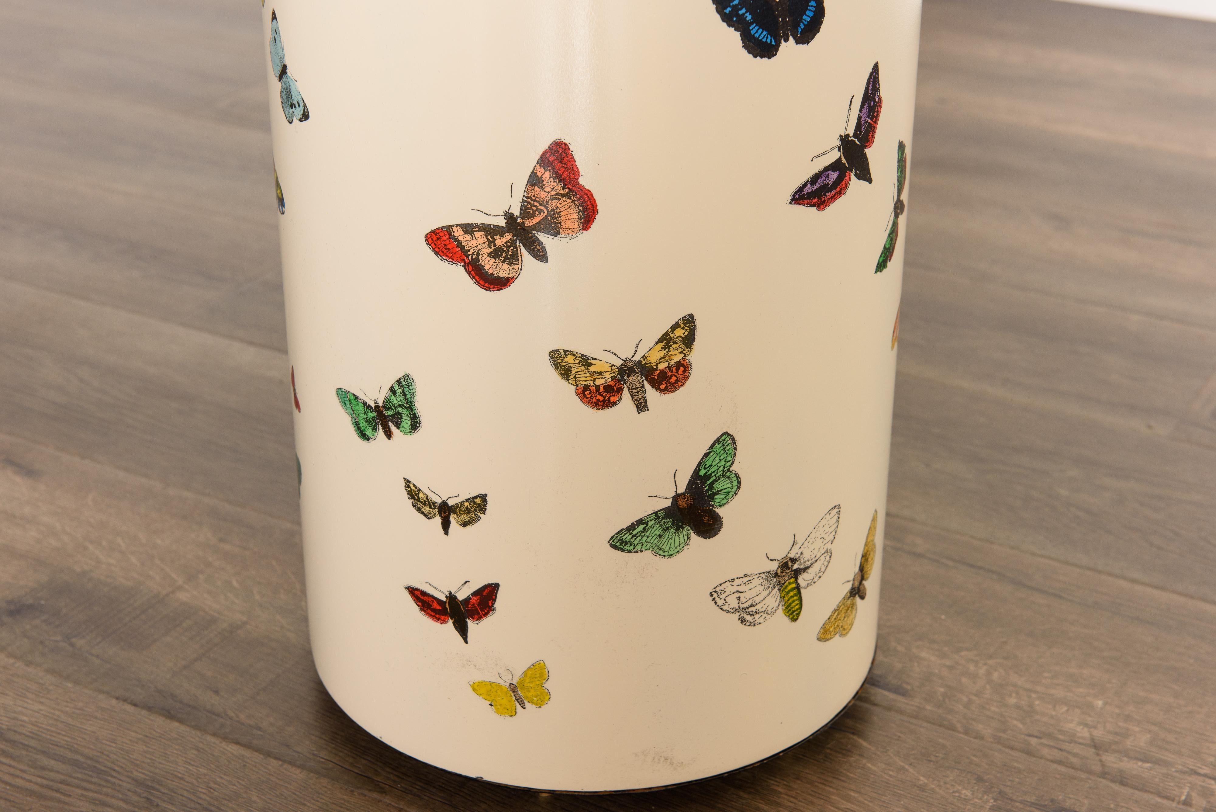 'Butterflies' Umbrella Stand by Piero Fornasetti, circa 1960s Italy, Signed  8