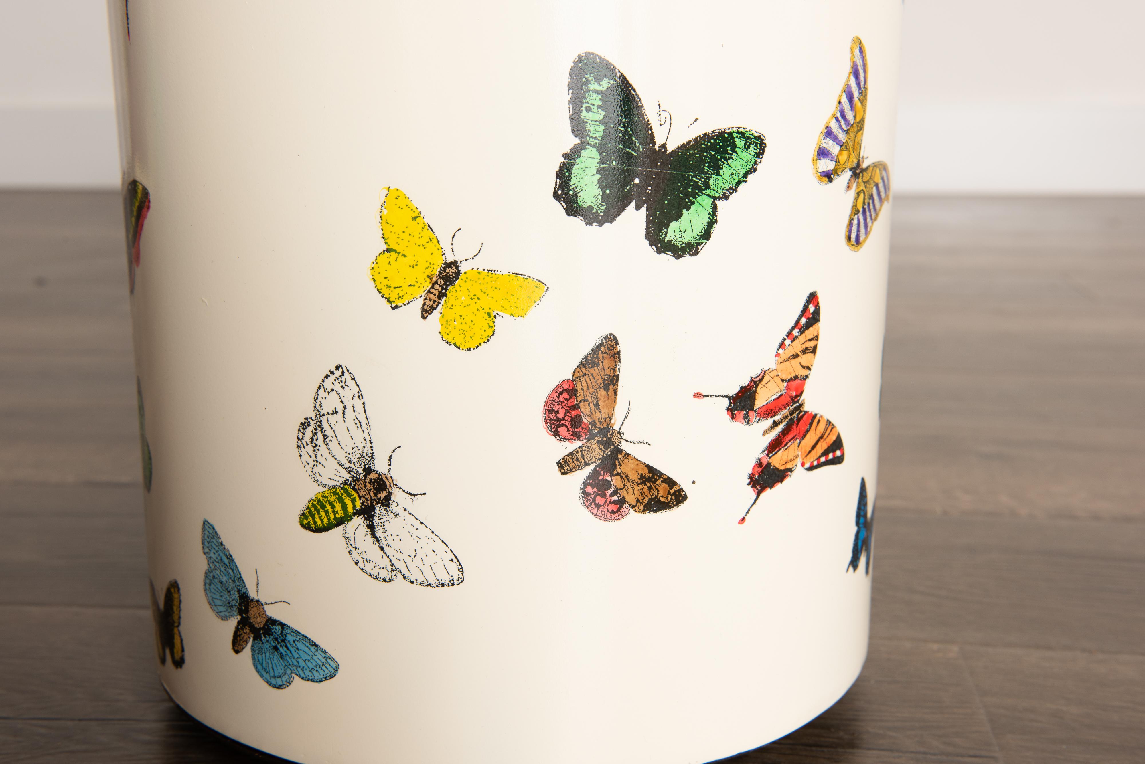 'Butterflies' Umbrella Stand by Piero Fornasetti, circa 1960s Italy, Signed  9