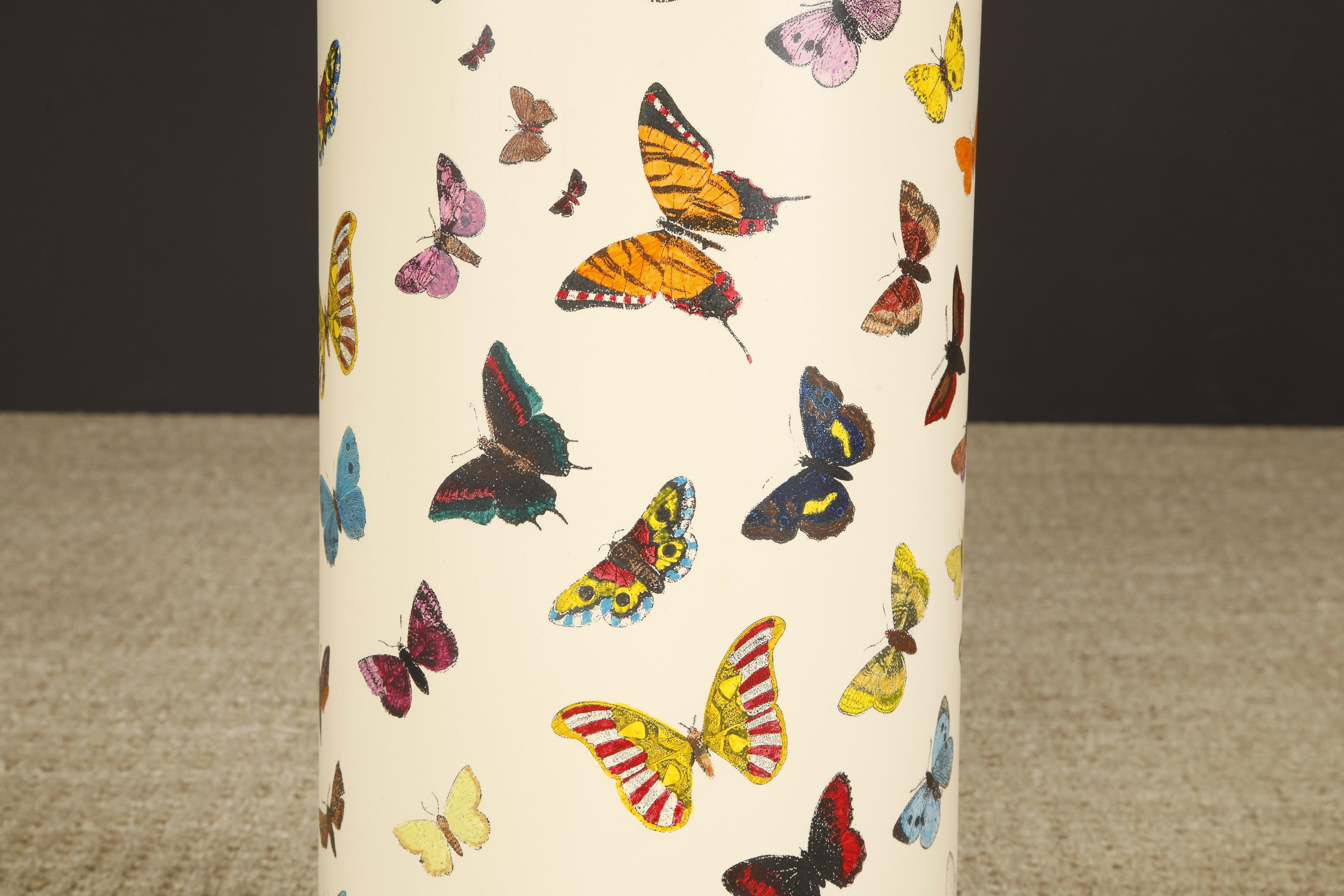 'Butterflies' Umbrella Stand by Piero Fornasetti, circa 1960s Italy, Signed  For Sale 1