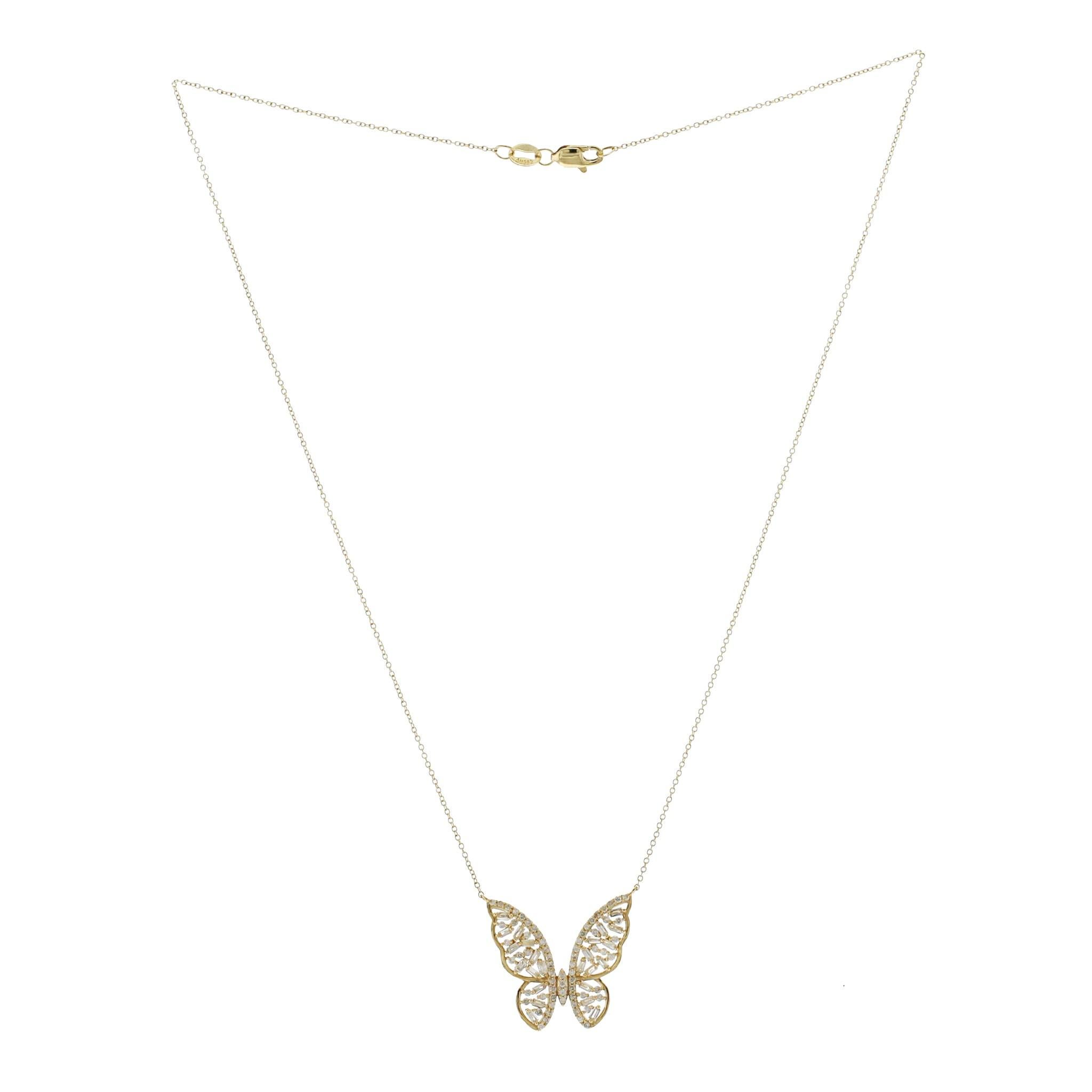 100% authentique, 100% satisfaction client
Pendentif : 20 mm *  22 mm
Chaîne : 0,05 mm
Taille : 16 pouces
Métal : Or jaune 14K
Poinçons : 14K
Poids total : 2,8 grammes
Type de pierre : 0.65 CT Baguette et diamant rond Couleur H-L Clarté SI-I
Condit