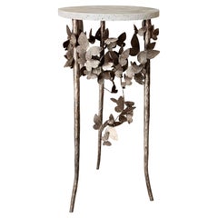 Butterfly Accent Table in Aged Silver
