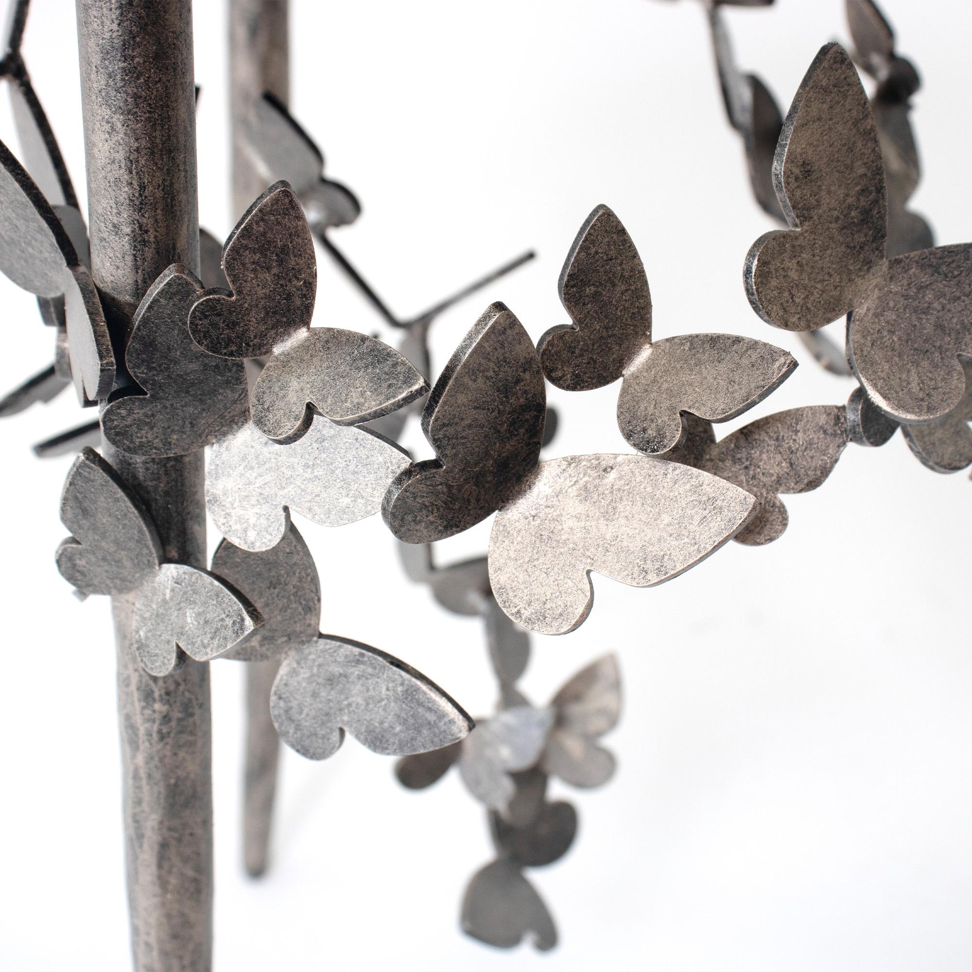 Welded Butterfly Accent Table in Gold Rubbed Black For Sale