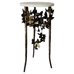 Butterfly Accent Table in Gold Rubbed Black