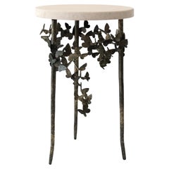 Butterfly Accent Table in Gold Rubbed Black