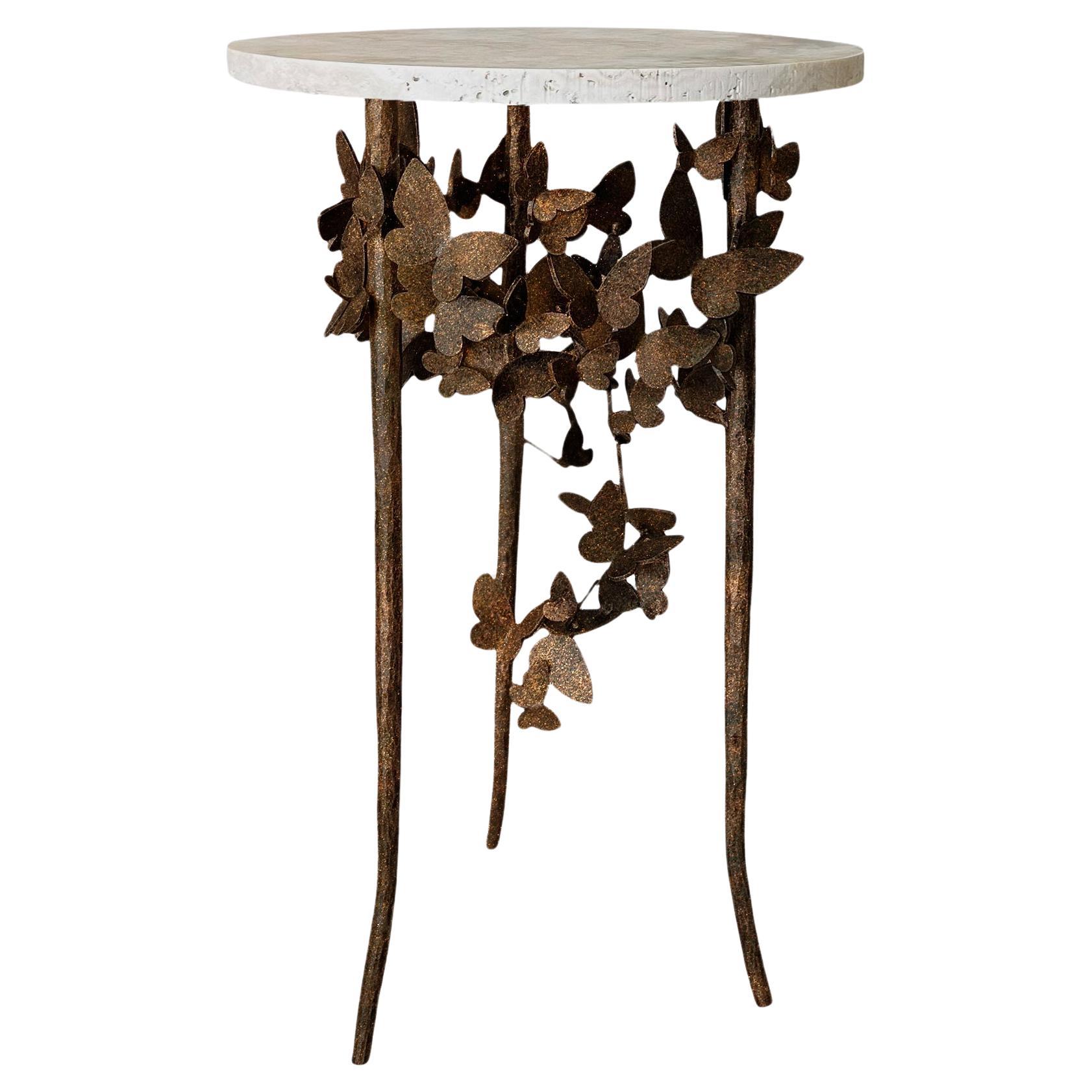 Butterfly Accent Table in Tobacco For Sale
