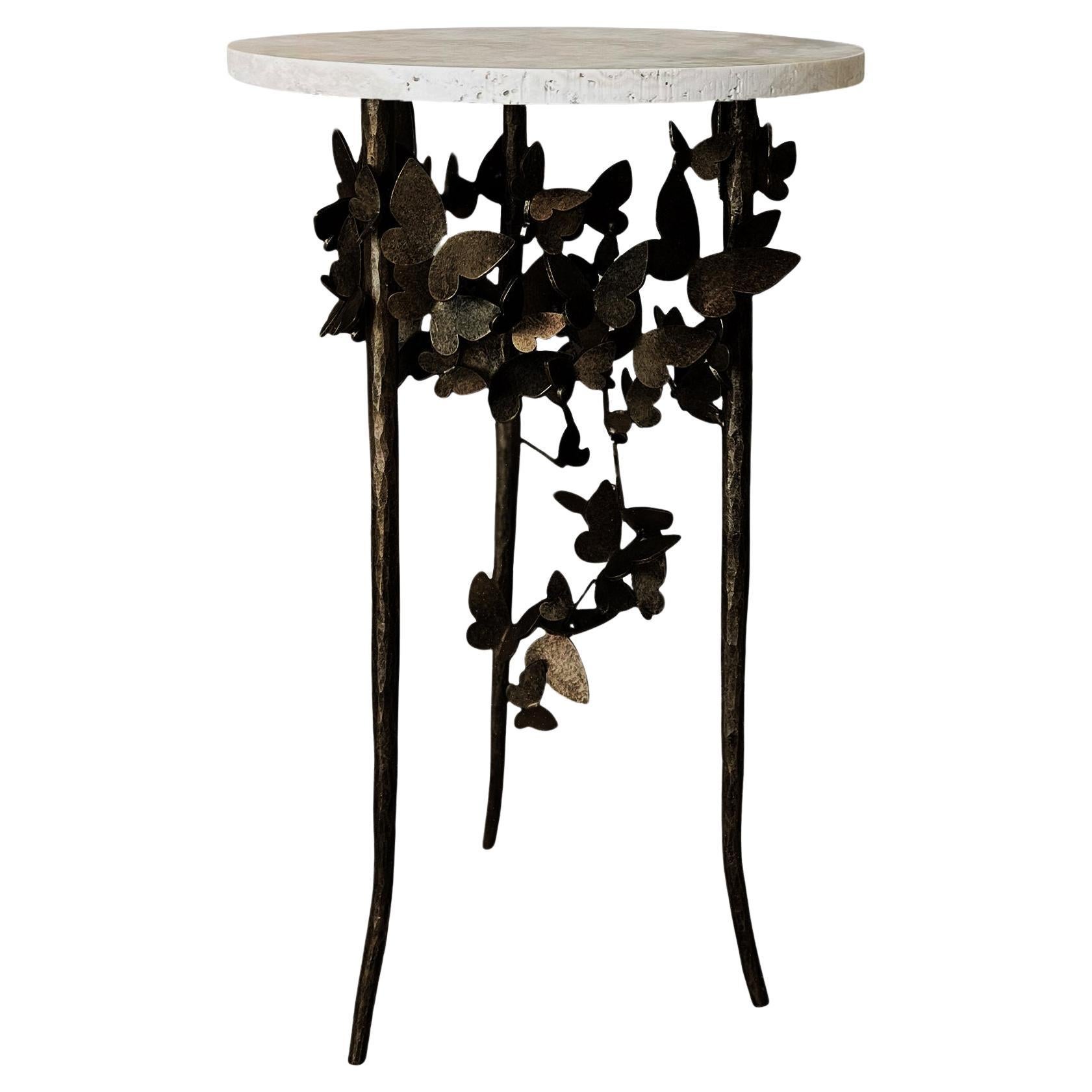 Butterfly Accent Table in Warm Black For Sale