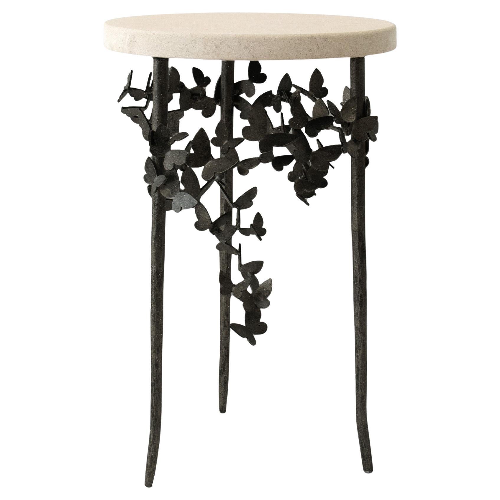 Butterfly Accent Table in Warm Black