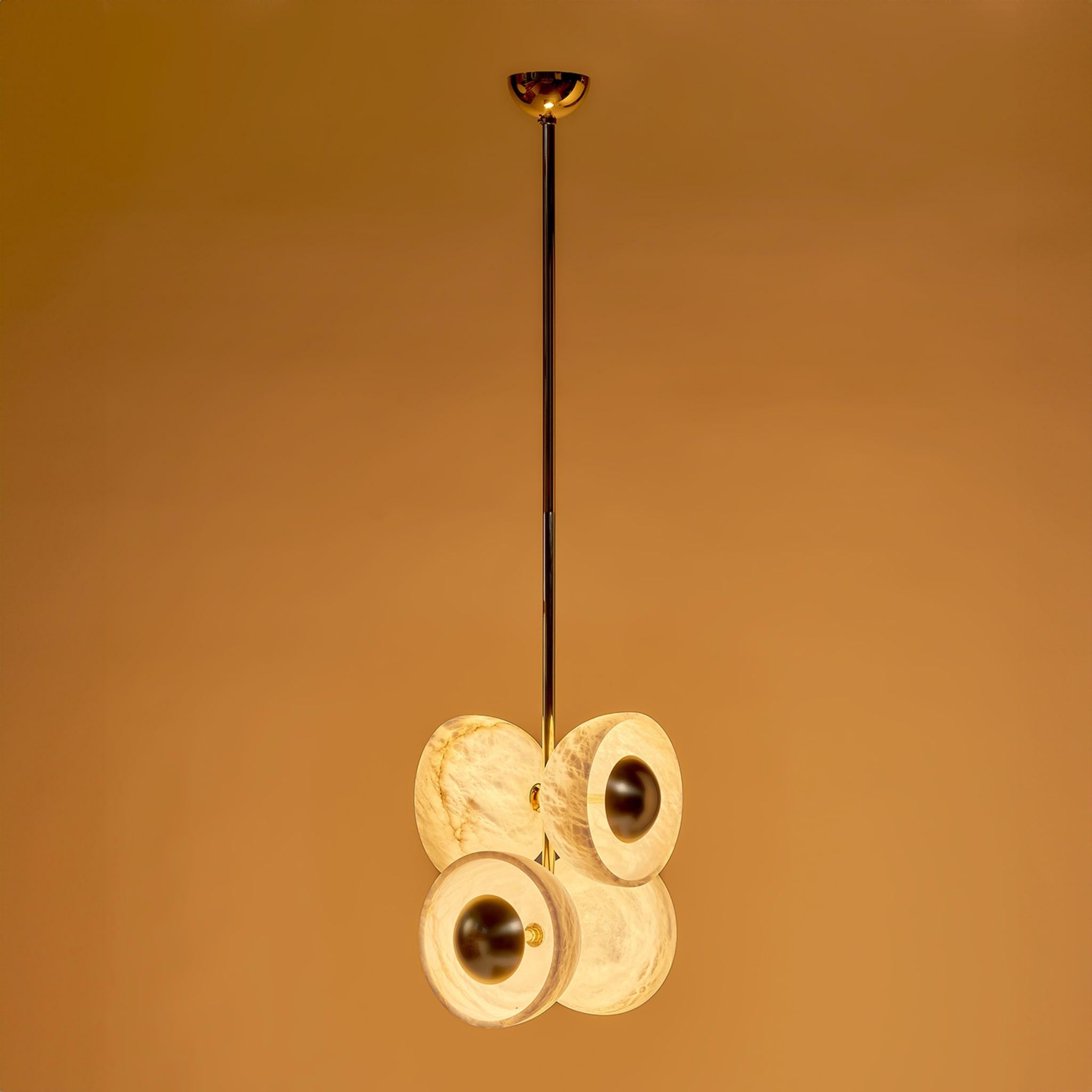Contemporary Butterfly Alabaster Pendant Lamp For Sale