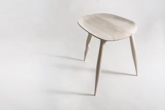 Butterfly Sycamore Stool, Hand-Sculpted and Signed by Cedric Breisacher