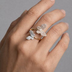 Butterfly Bloom 18K Yellow Gold Dual Tone Ring