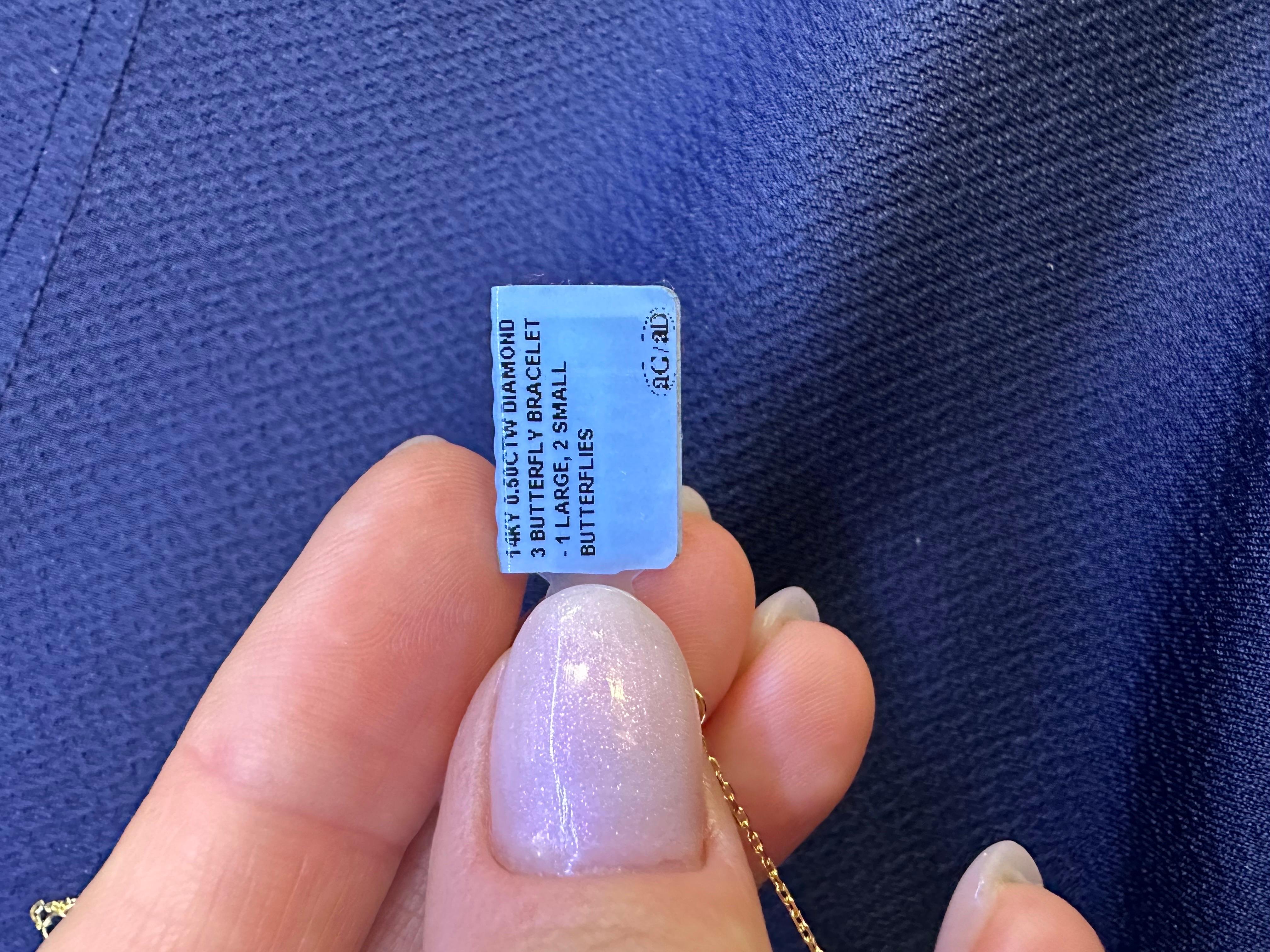 Schmetterlingsarmband 14KT Diamantarmband im Zustand „Neu“ im Angebot in Boca Raton, FL
